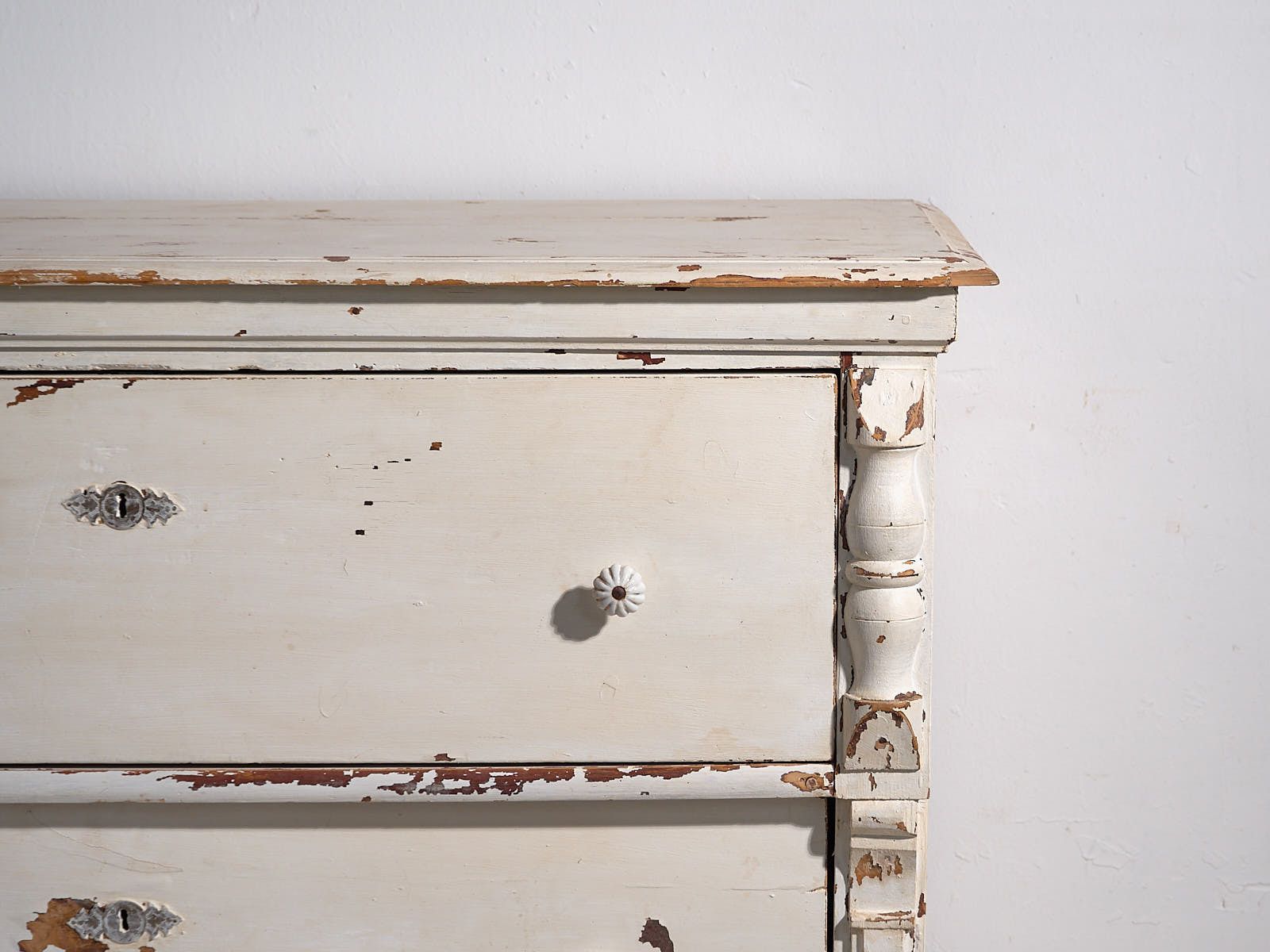 Antique White Provencal Style Chest Of Drawers (C.1920) #44 photo Furniture