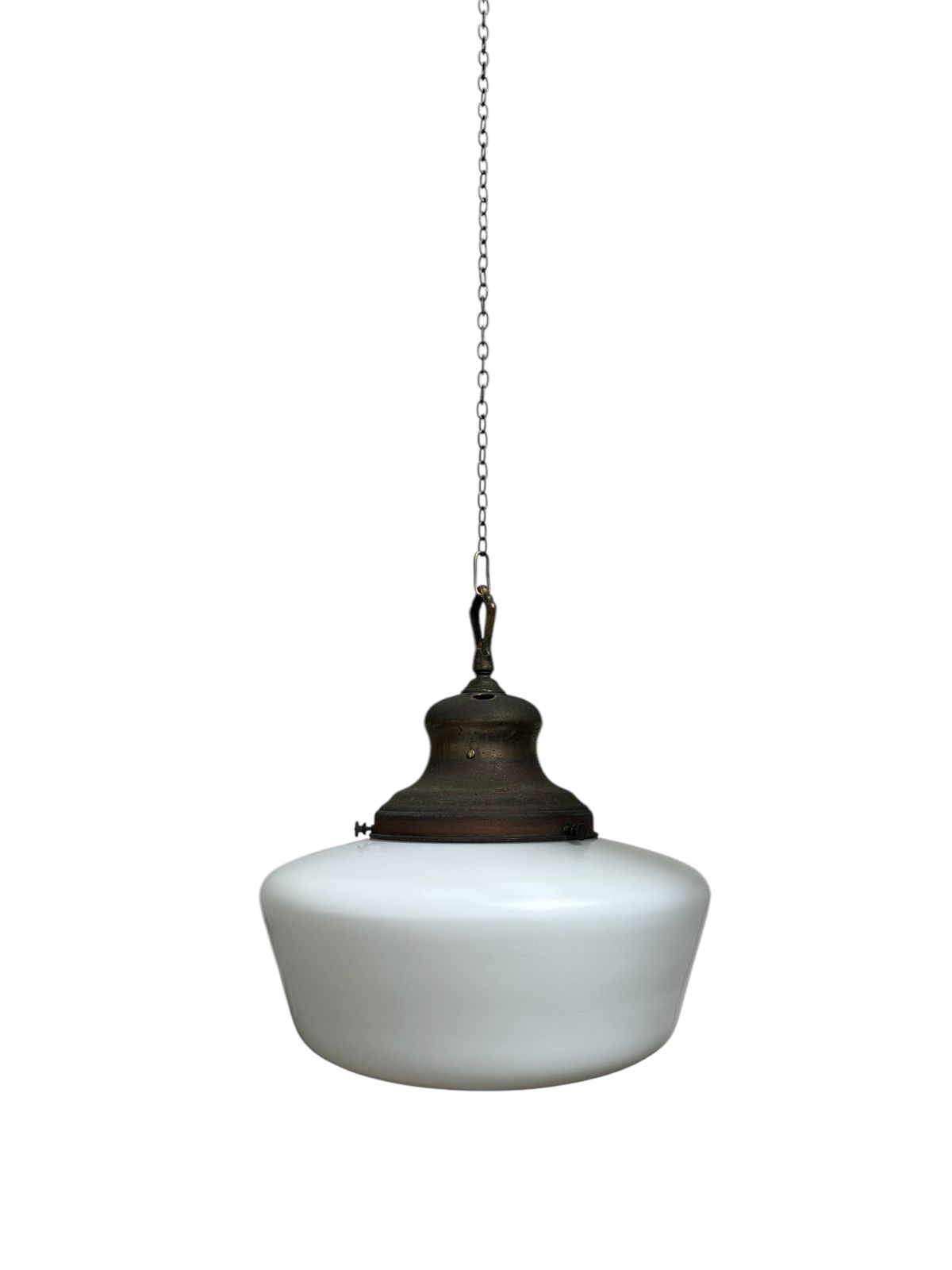 Set Run Xl Antique Church Opaline Milk White Glass Brass Ceiling Pendant Light Lamp photo Lighting