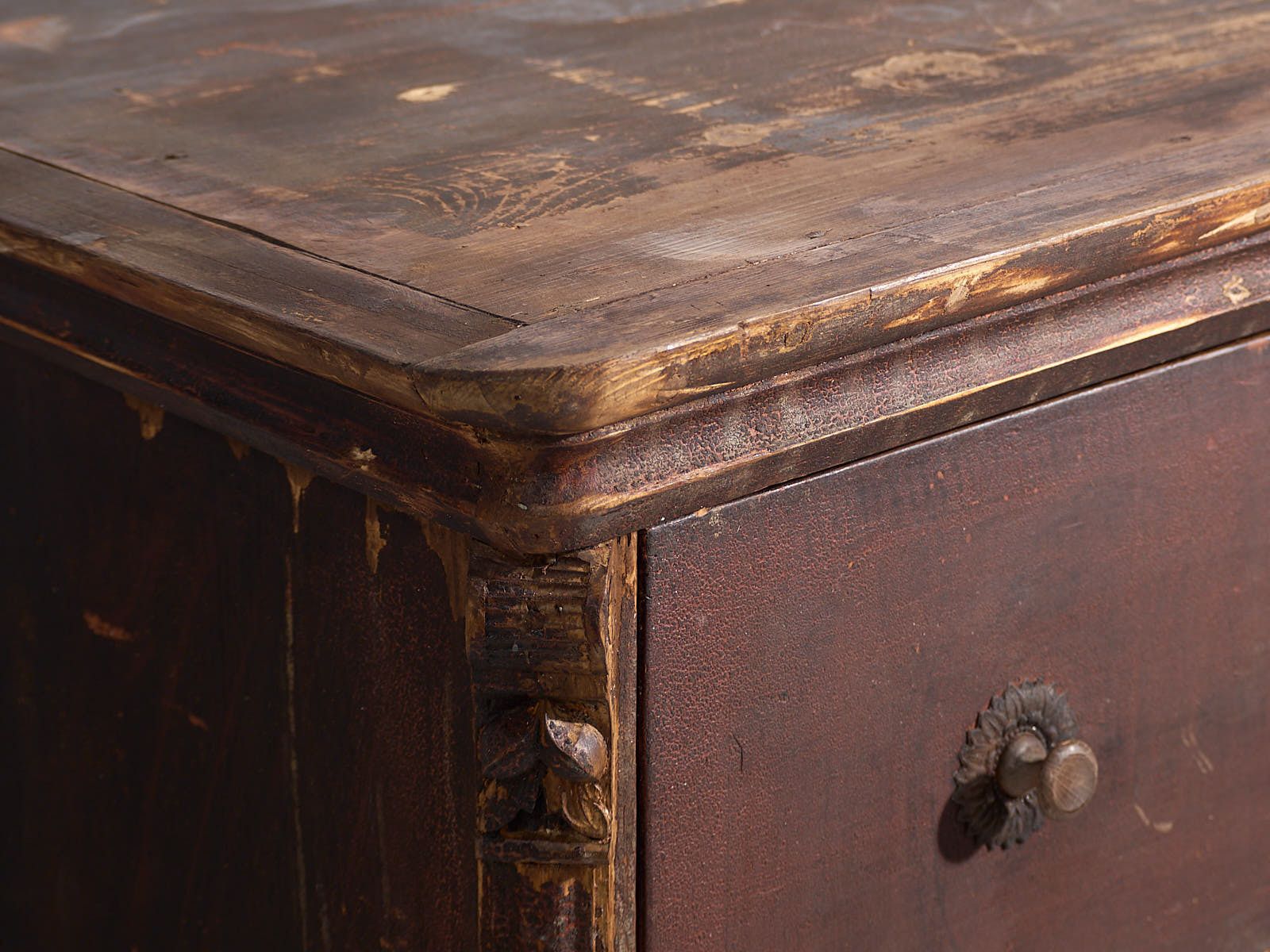 Antique Chest Of Drawers With Dark Patina (C.1920) photo furniture