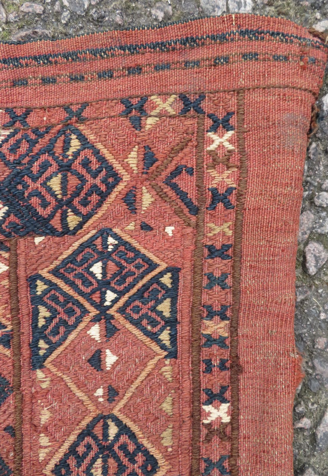 Antique Ersari Flat Weave Turkmen Torba .145cm X 46cm. Complete With Back & Tassels. photo vinterior