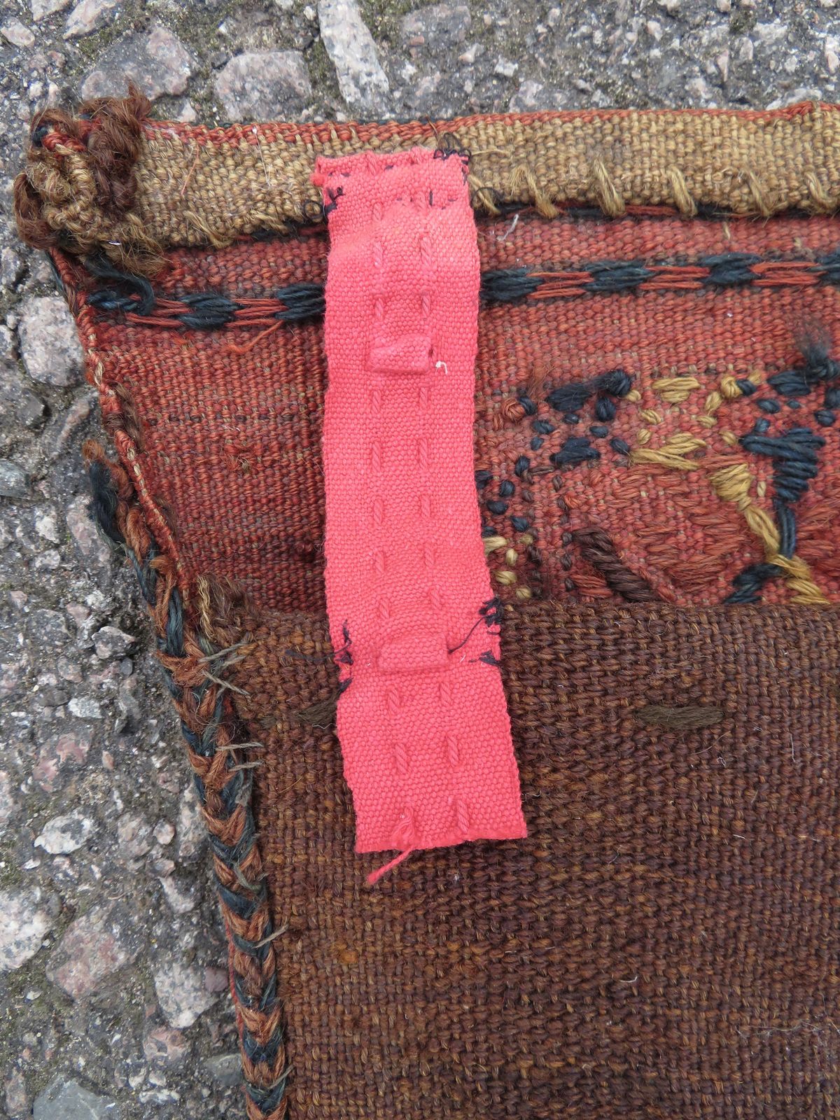 photo buy Antique Ersari Flat Weave Turkmen Torba .145cm X 46cm. Complete With Back & Tassels.