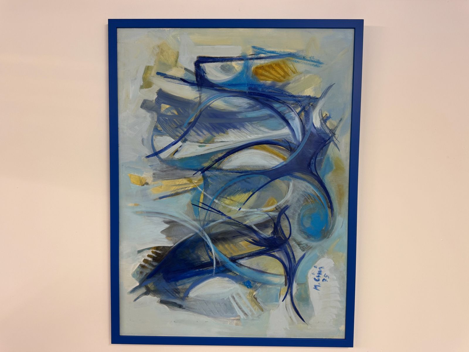 Italian Abstract Painting In Blue, 1975 photo 445.0