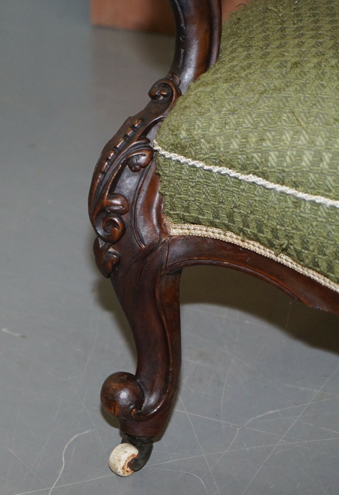 photo furniture Lovely Victorian Library Reading Carved Wood Show Framed Armchair Original