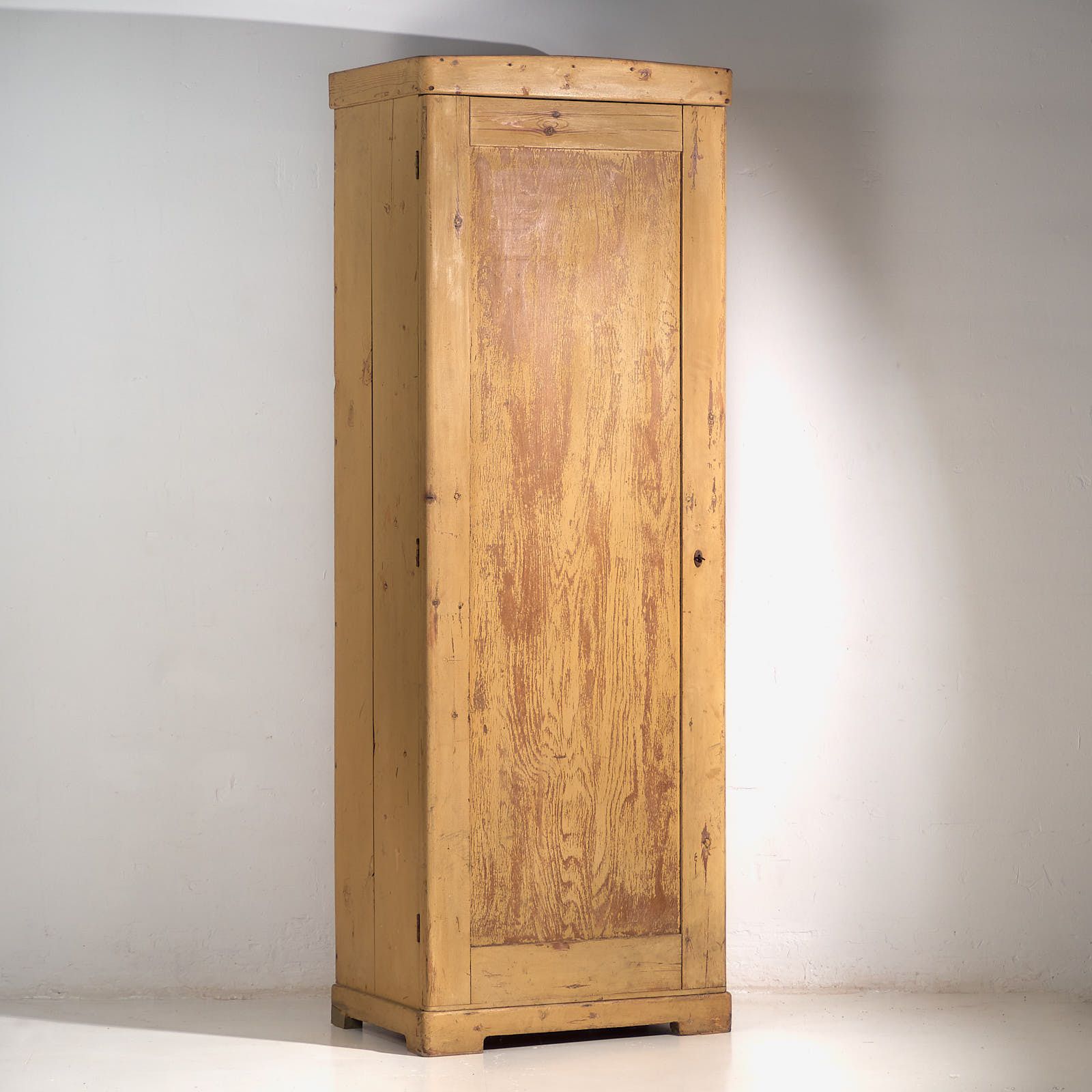 Antique Tall Cabinet With Ochre Patina