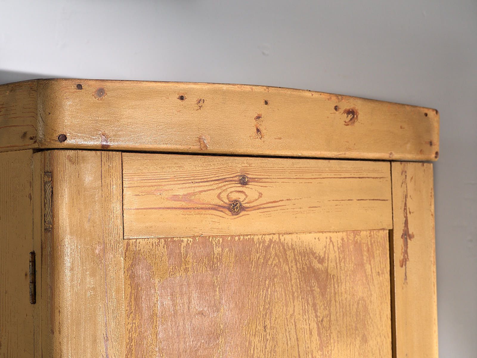 Antique Tall Cabinet With Ochre Patina photo for sale