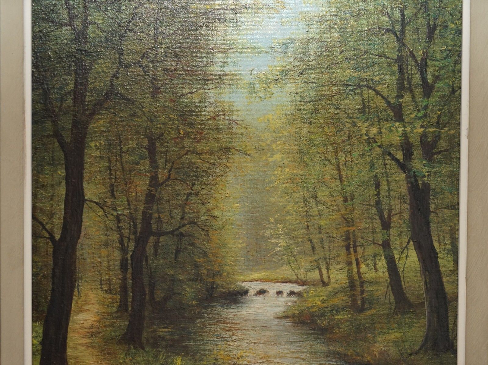 Art Antique Flemish Oil Painting Signed Van Overbroek Circa 1880 Lovely Rural Scene photo