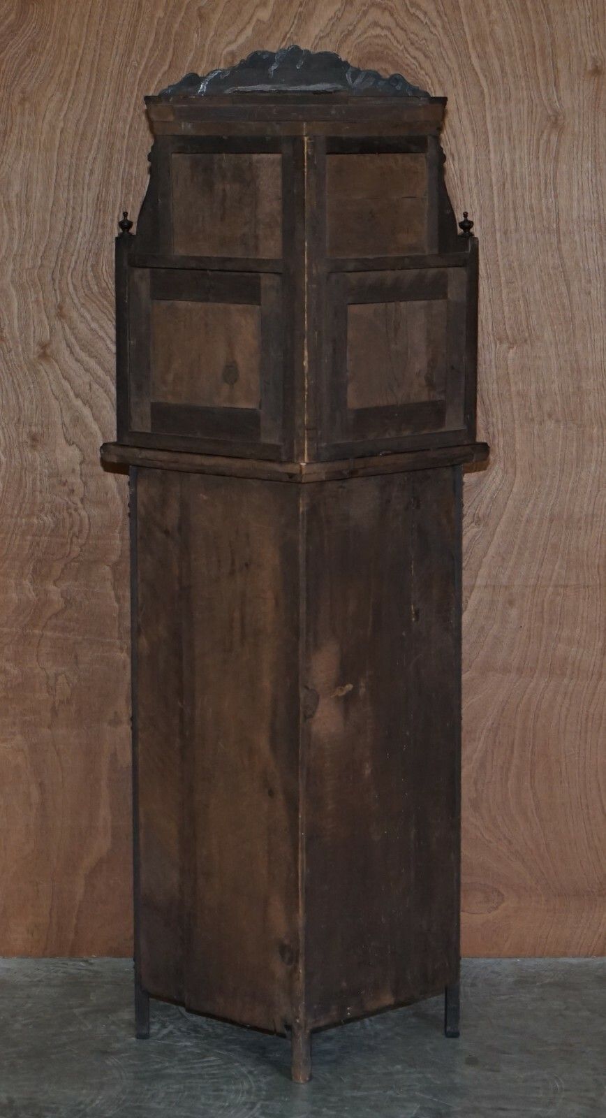 Furniture Antique Italian Circa 1880 Rosewood, Boxwood Inlay Mirrored Back Corner Cabinet photo