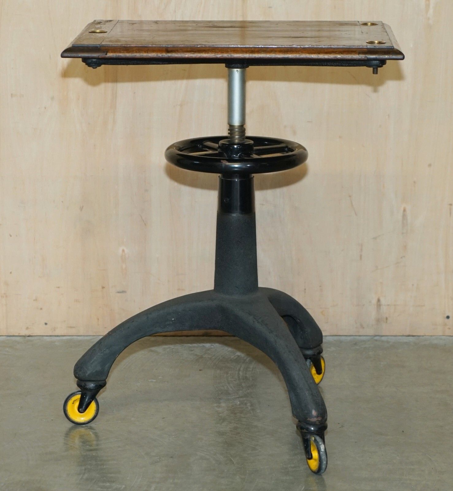 Vintage Hamblin London Ltd Height Adjustable Opticians Table On Wheels photo Furniture