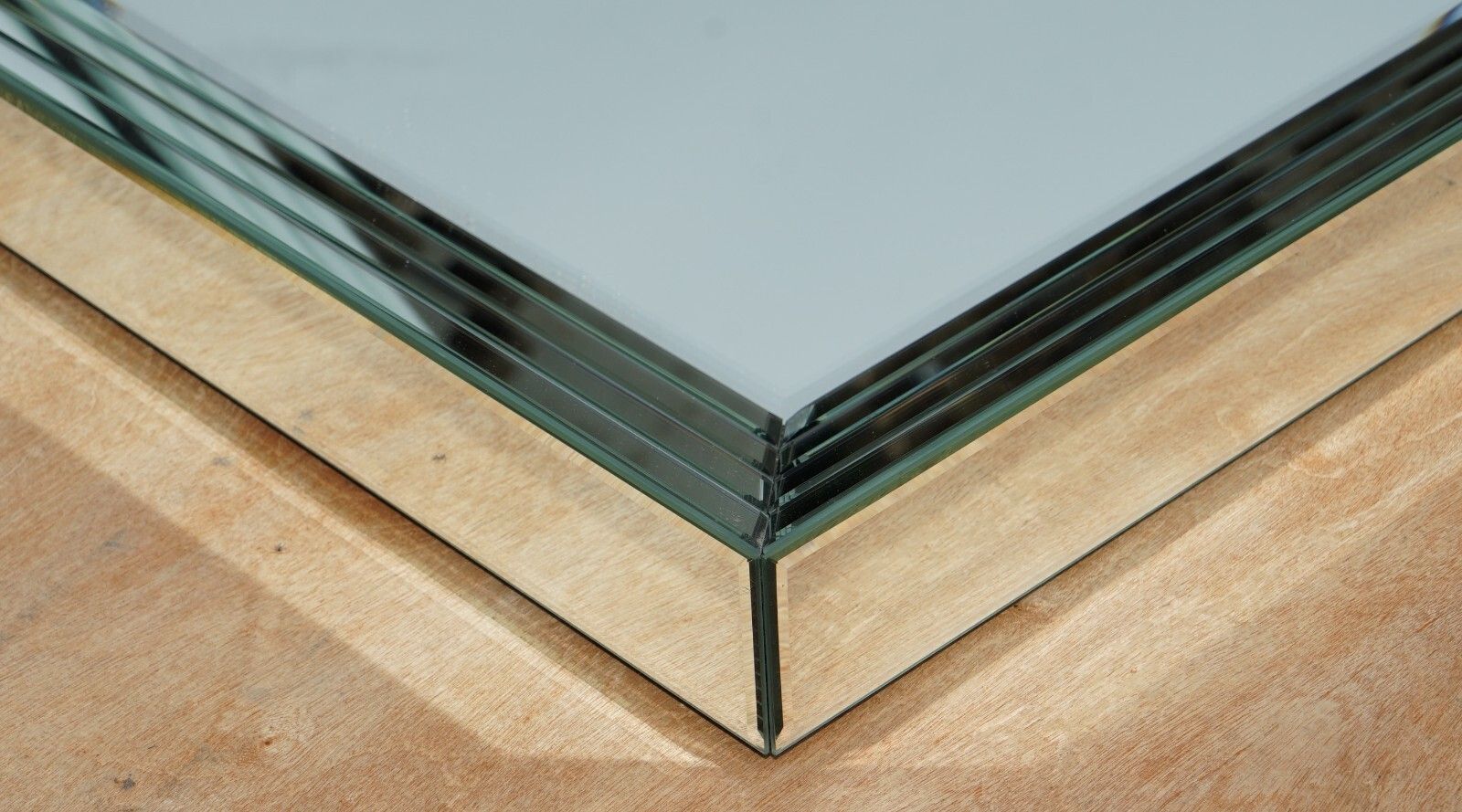 Lovely Large Triple Bevelled Edge Wall Hanging Mirror Designed To Pull Light photo furniture