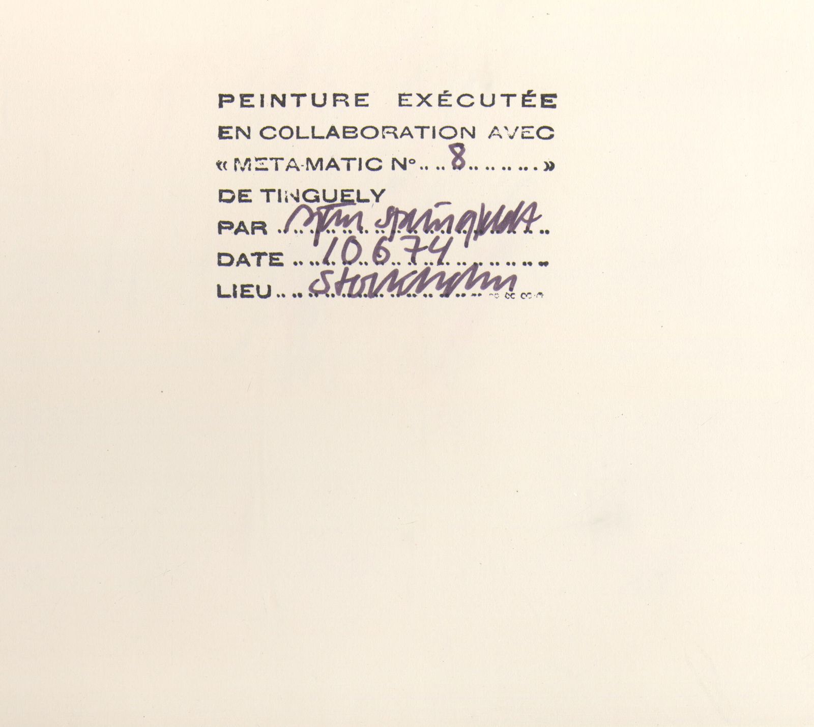 photo vinterior Rare Tinguely Book Including Signed Original Metamatic Drawing, 1973