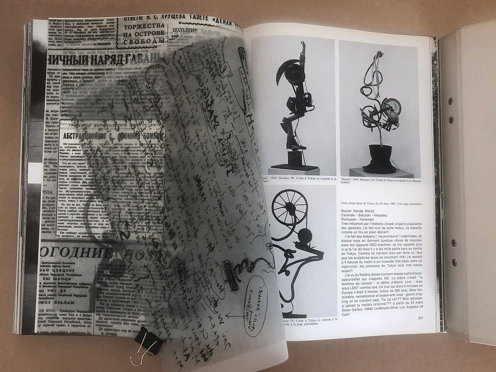 Rare Tinguely Book Including Signed Original Metamatic Drawing, 1973 photo buy