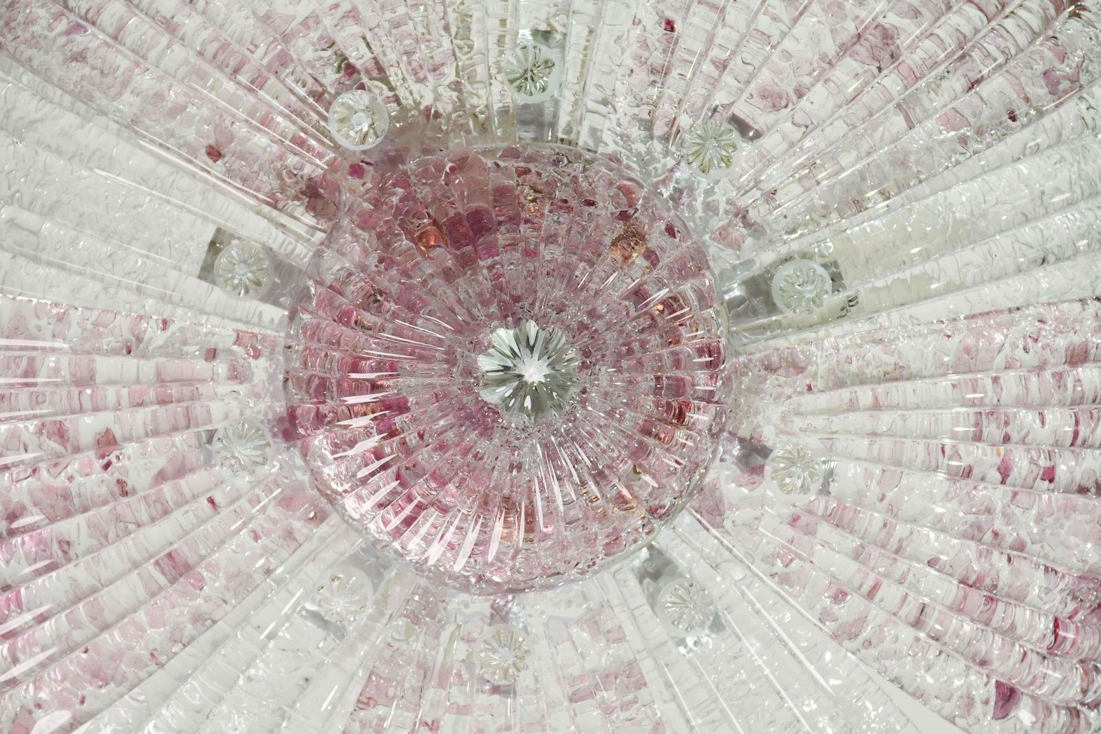 Lighting Set Of 2 Charming Vintage Murano Glass Ceiling Lamp Pink photo