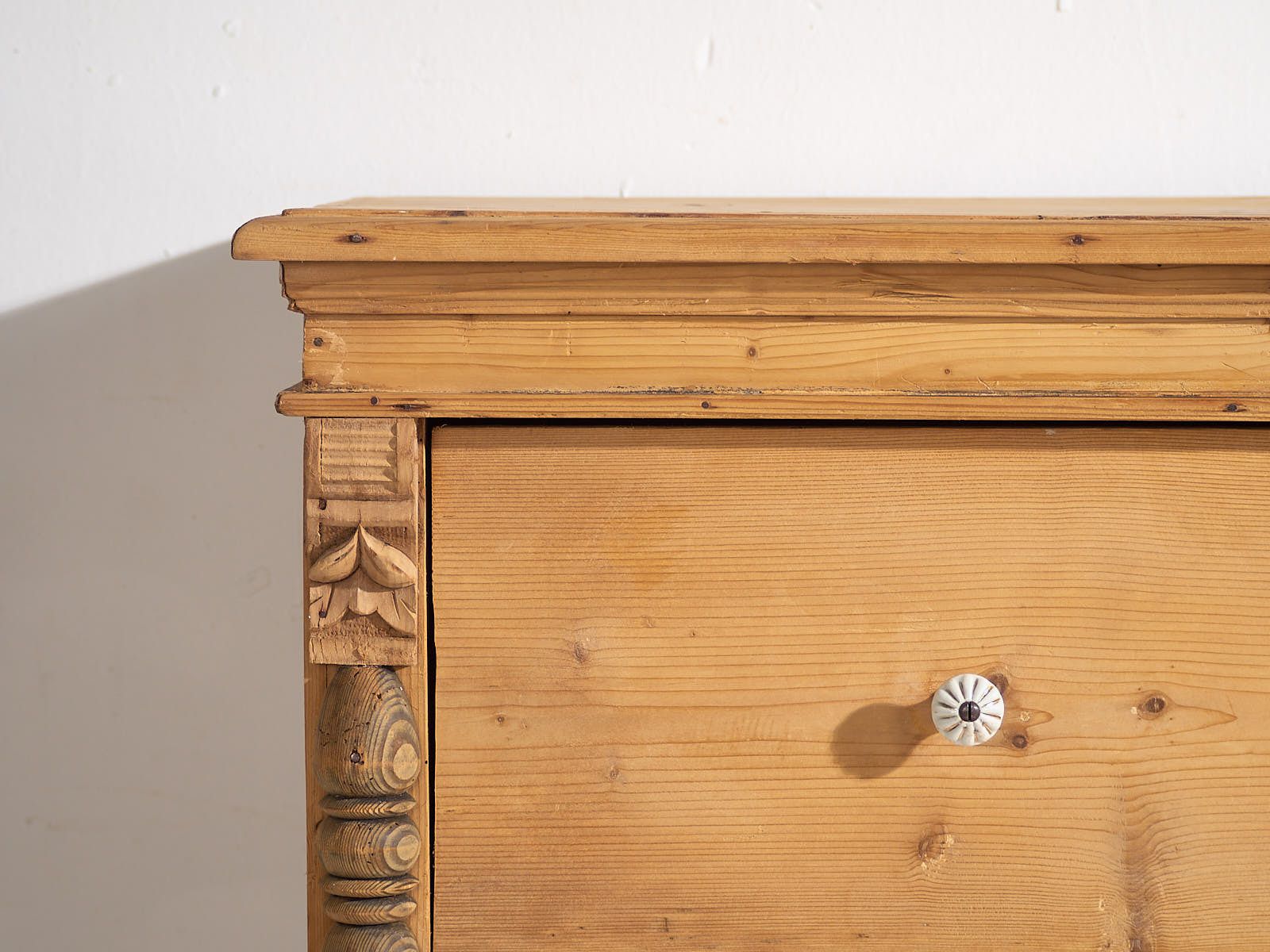 Antique Solid Wood Chest Of Drawers (C.1920) #4 photo furniture