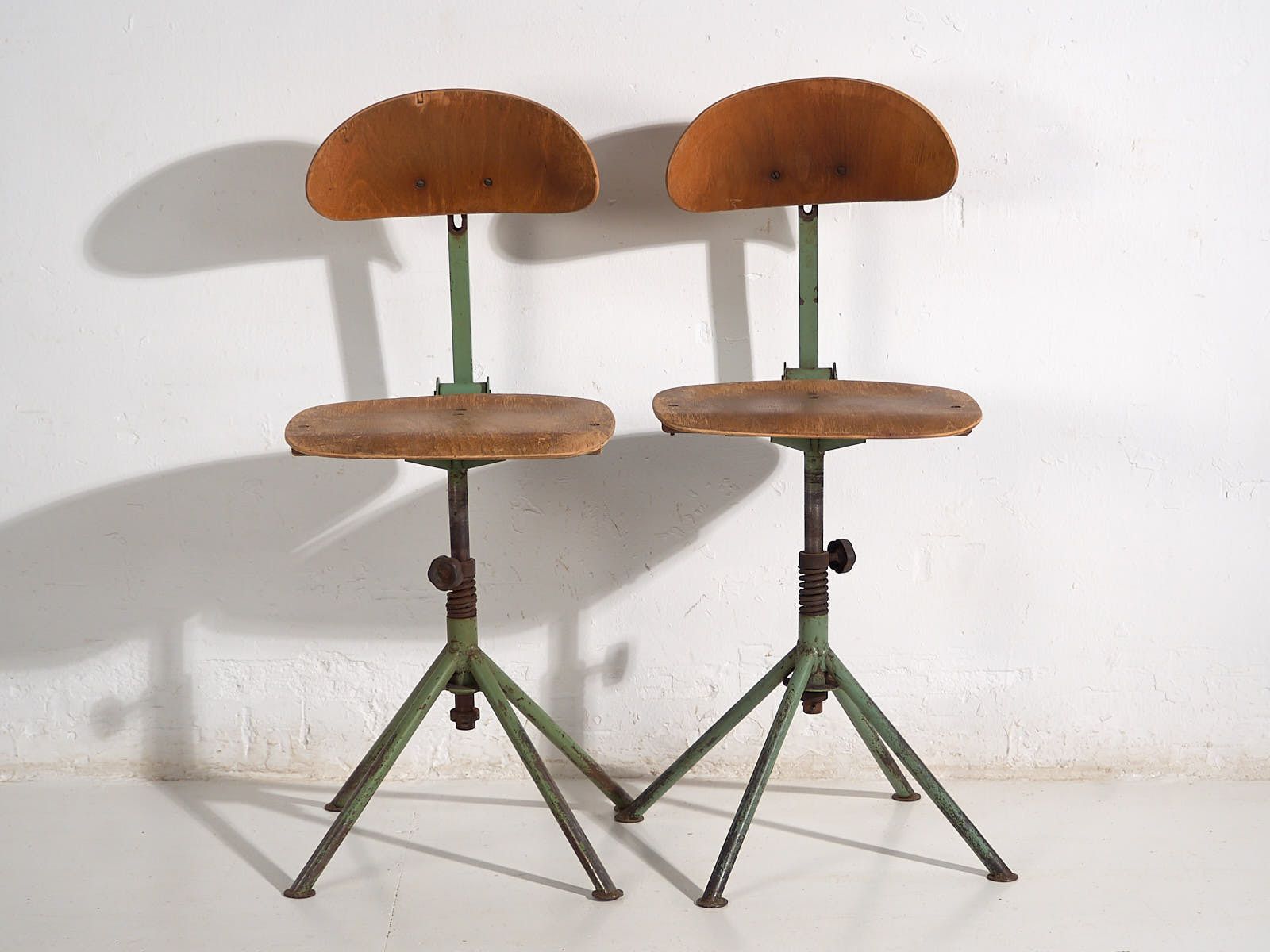 Industrial Style Workshop Chairs (C.1950). Set Of 4 Pieces #1 photo Furniture