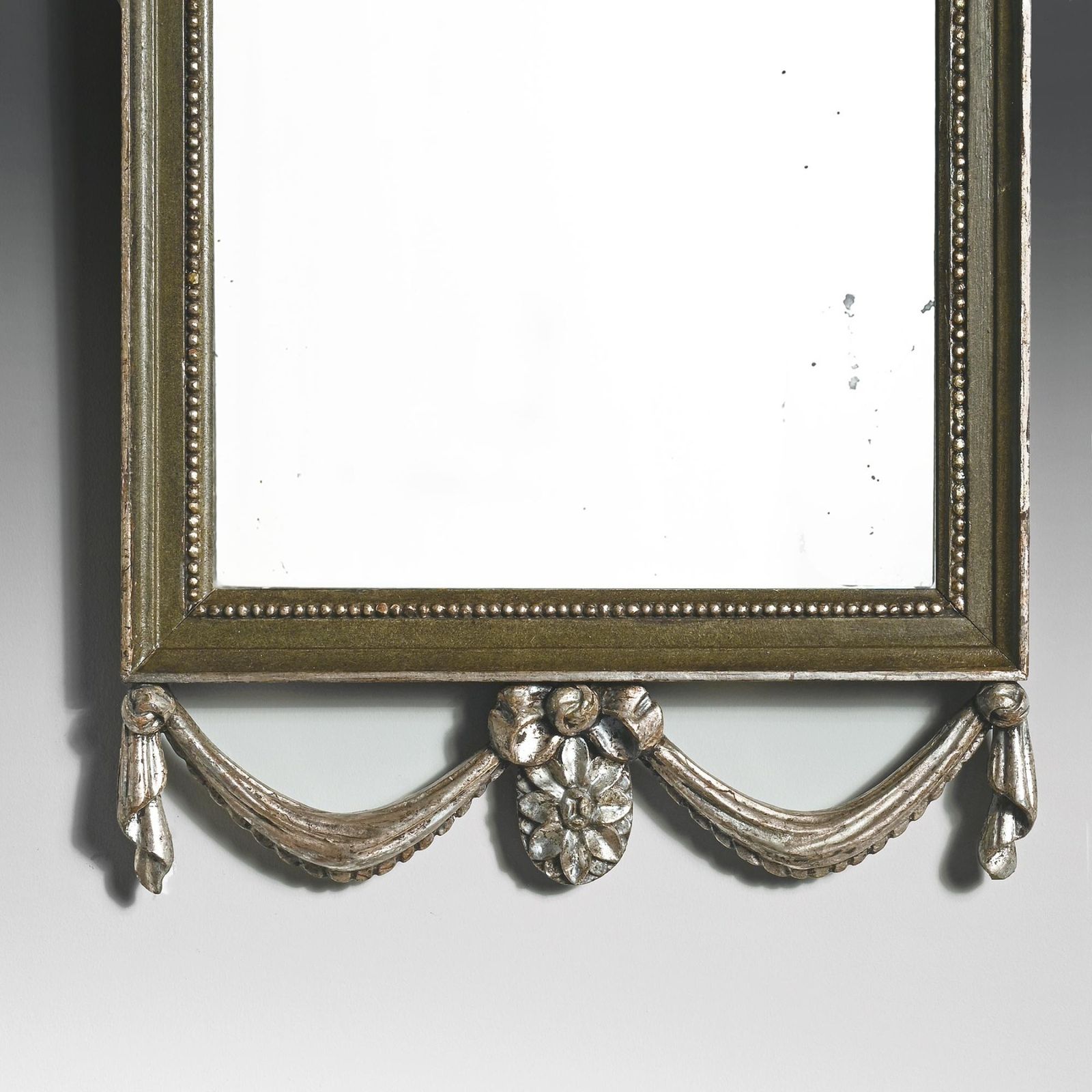 Set Of Three Gillows Of Lancaster 19th Century Silvered Green Painted Mirrors From Coilsfield House photo for sale
