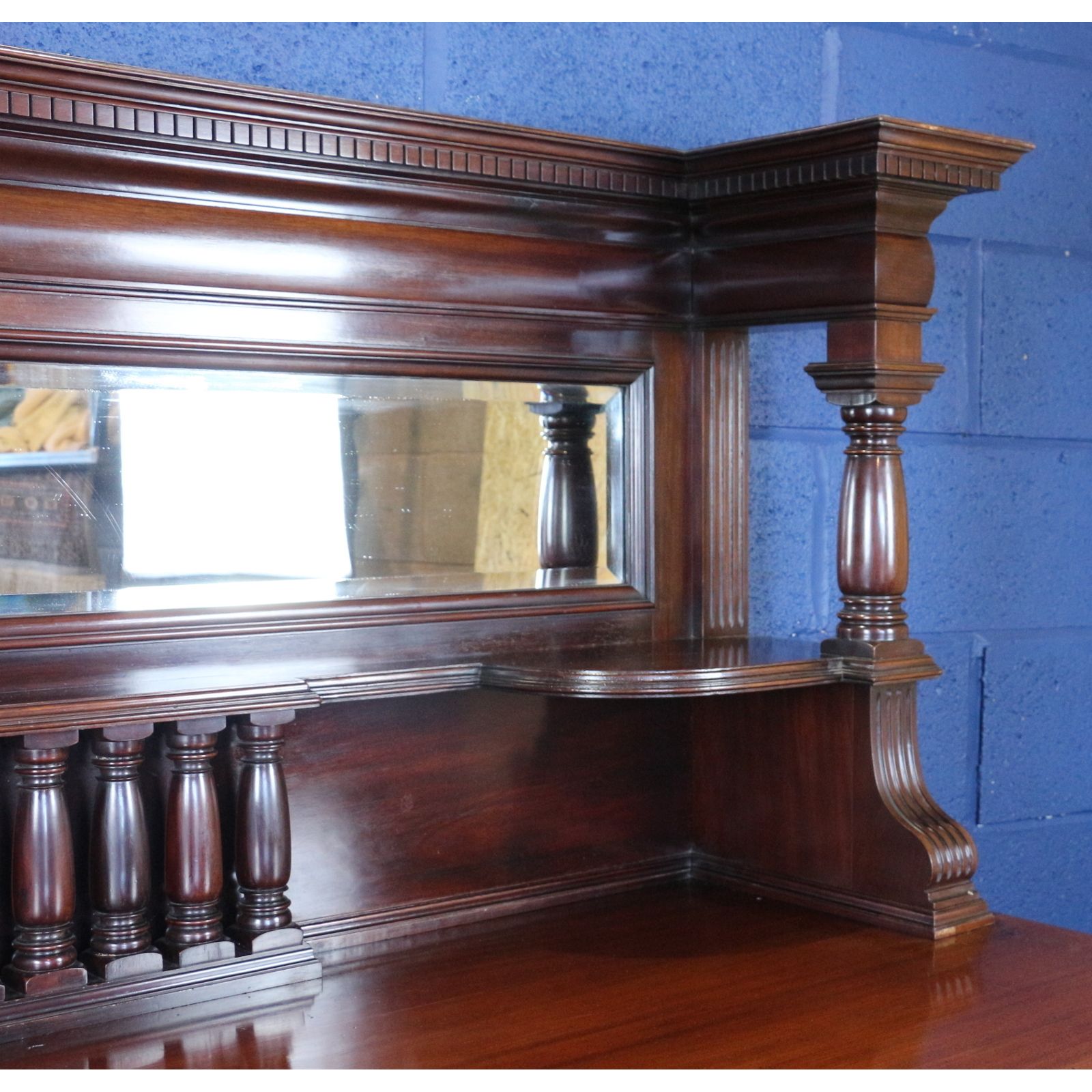 photo furniture A Large Victorian Country House Carved Mahogany Mirrored Back Sideboard Shapland & Petter
