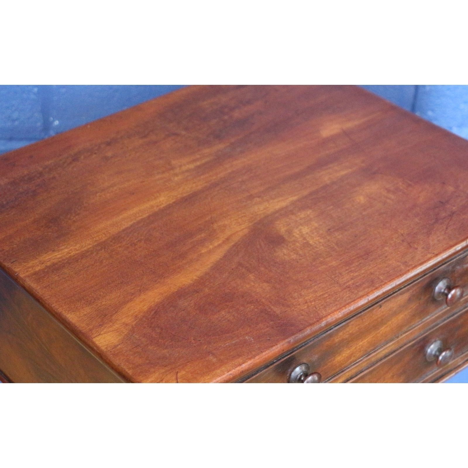 A Regency Mahogany Workbox Or Sewingbox Raised On Paw Feet And Lyre Supports photo vintage