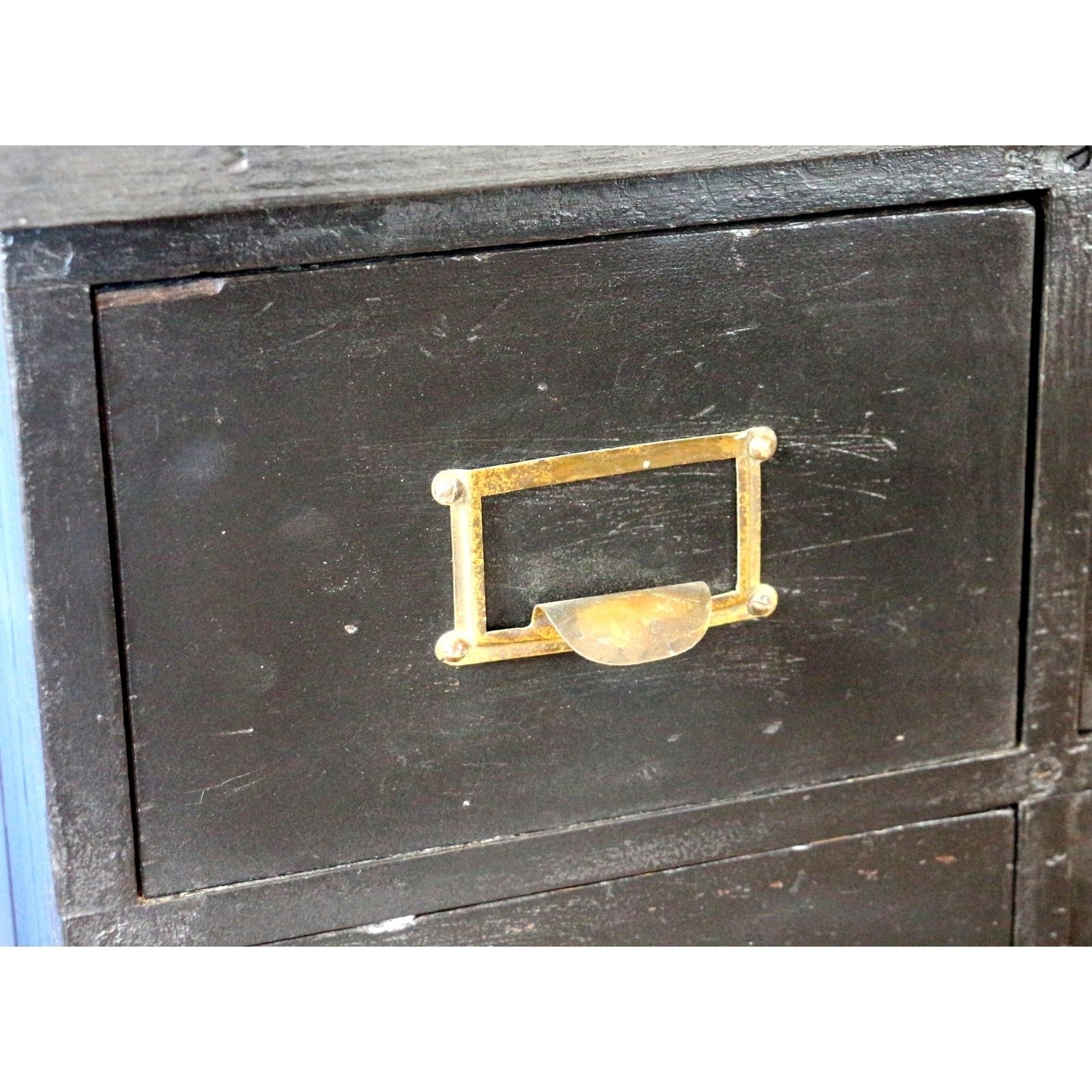 An Ebonised 28 Drawer Haberdashery Industrial Bank Of Drawers photo Furniture