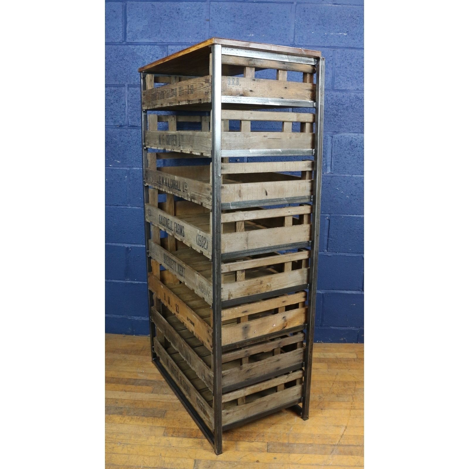 An Industrial Chest Of 8 Drawers, Kitchen, Garden, Cafe Storage,  Set With Potato Chitting Trays photo Furniture