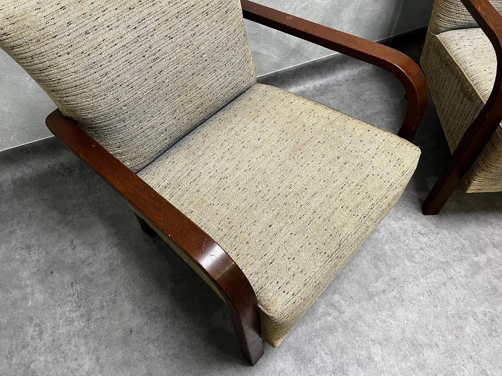 Pair Of H 213 Armchairs By Jindřich Halabala, Czechoslovakia, Early 20th C. photo furniture