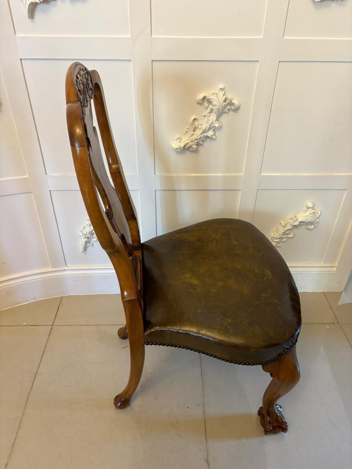 Furniture Outstanding Quality Set Of 6 Antique 19th Century Carved Walnut Dining Chairs photo