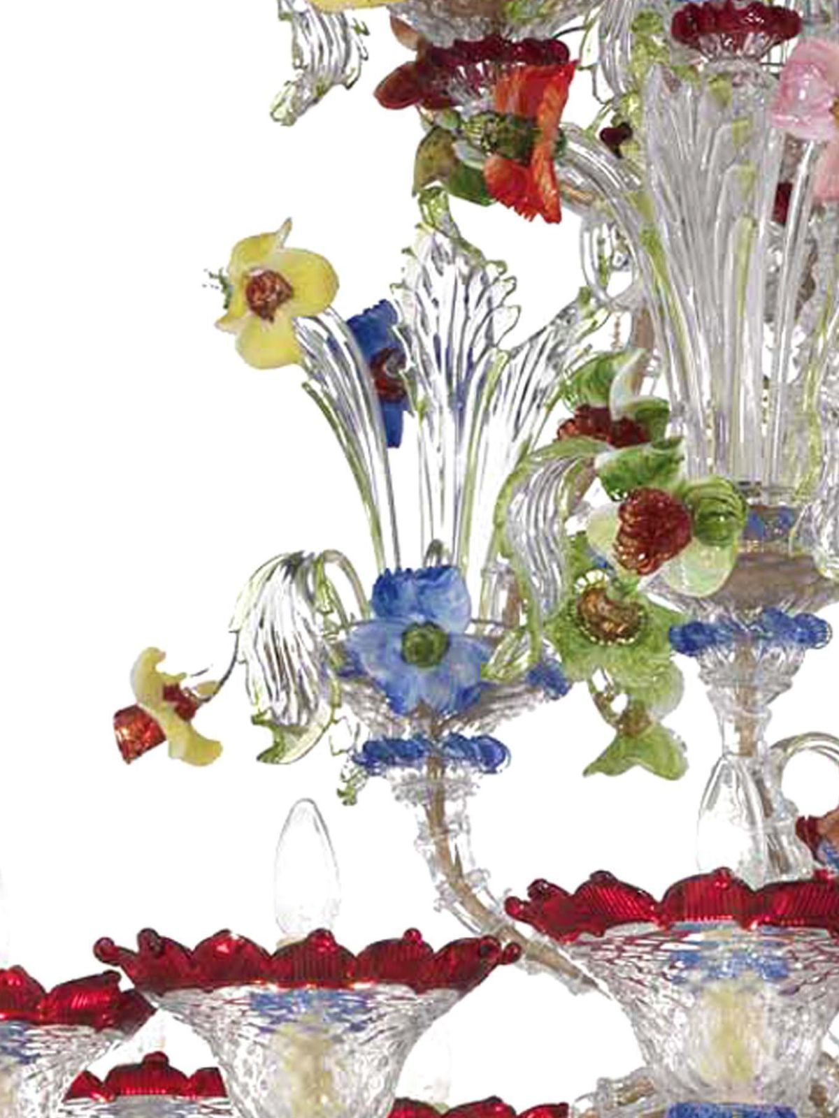 Venetian Imperial Floral "Cà Rezzonico" Murano Glass Chandelier photo Lighting