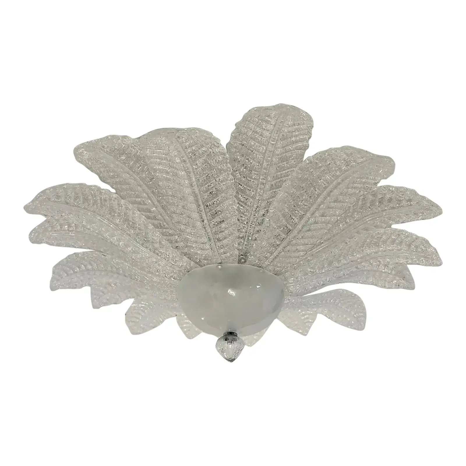 Lot Of 2 Murano Glass Sputnik Chandelier Flush Mount, Mazzega Zuccheri Venini Barovier Style photo Lighting