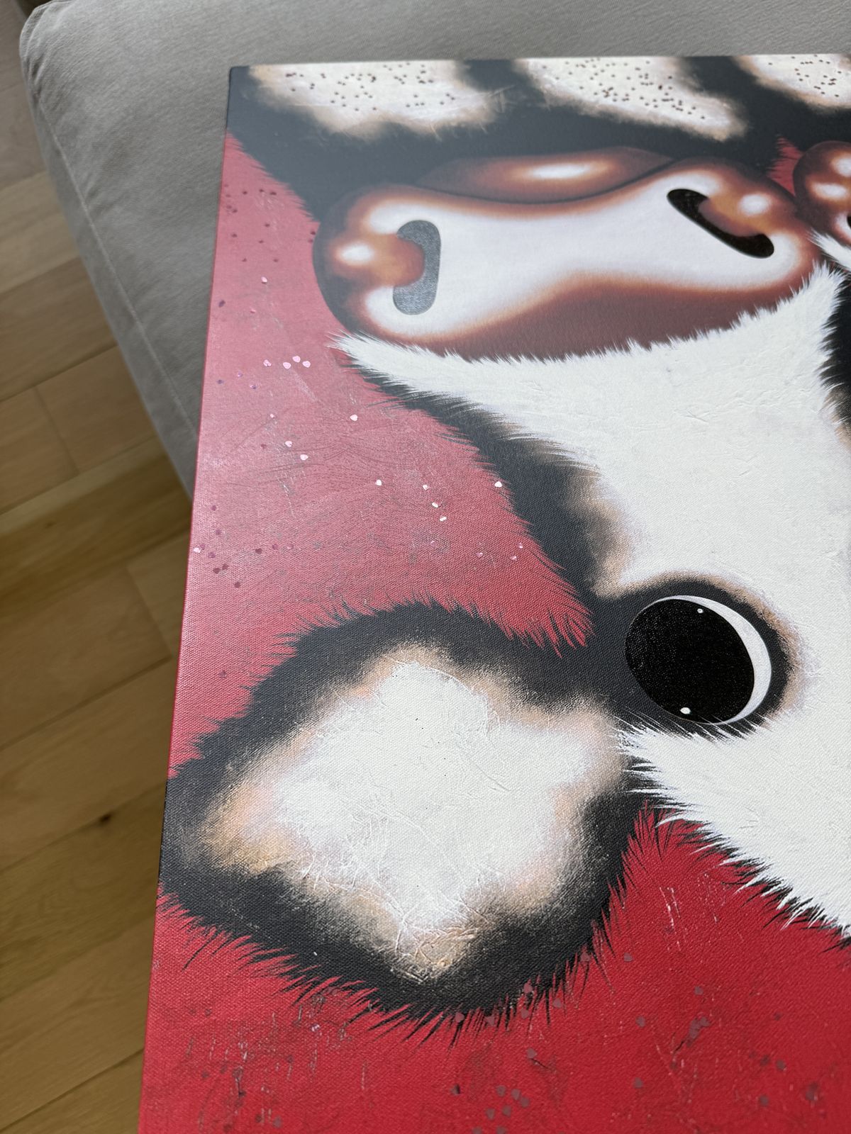 Art  Caroline Shotton  Boxed Canvas  Cow Painting photo vinterior