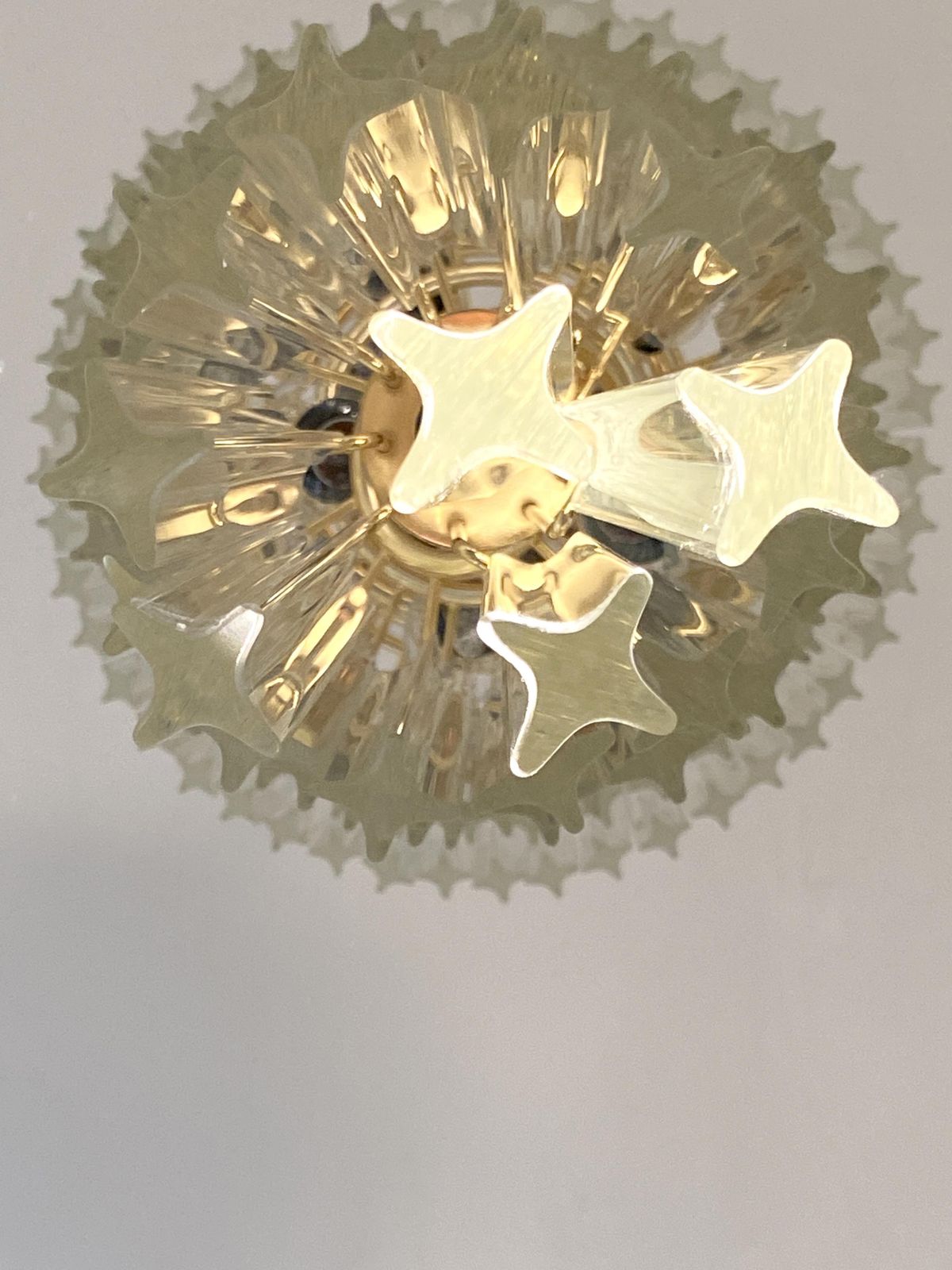 Murano Glass "Quadriedro" Twister Italian Gold Chandelier In Veninj Style photo 14482.0