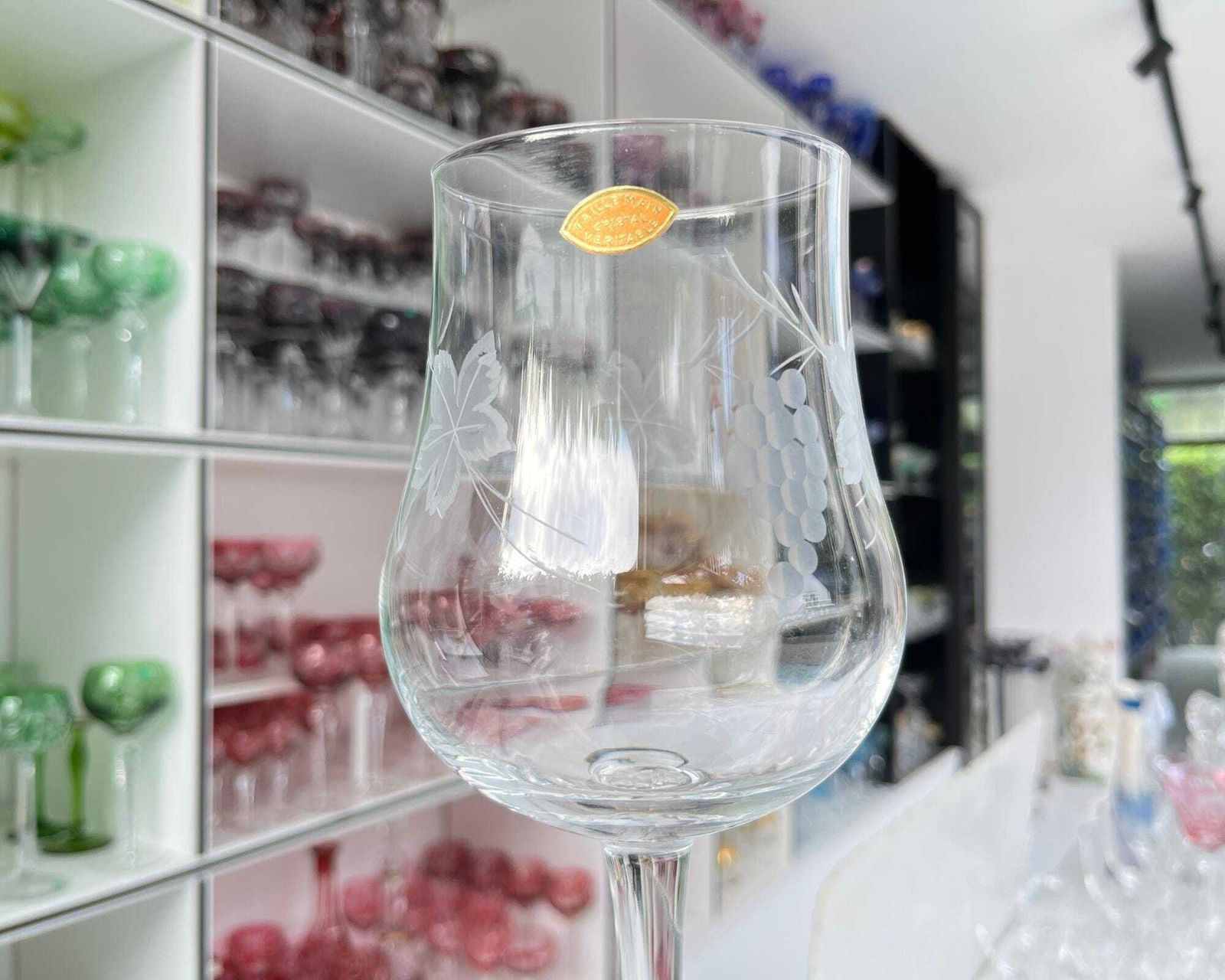 Xl Kristallen Wijnglas | Gegraveerde Druiven | Joseph Terstler Frans photo vinterior