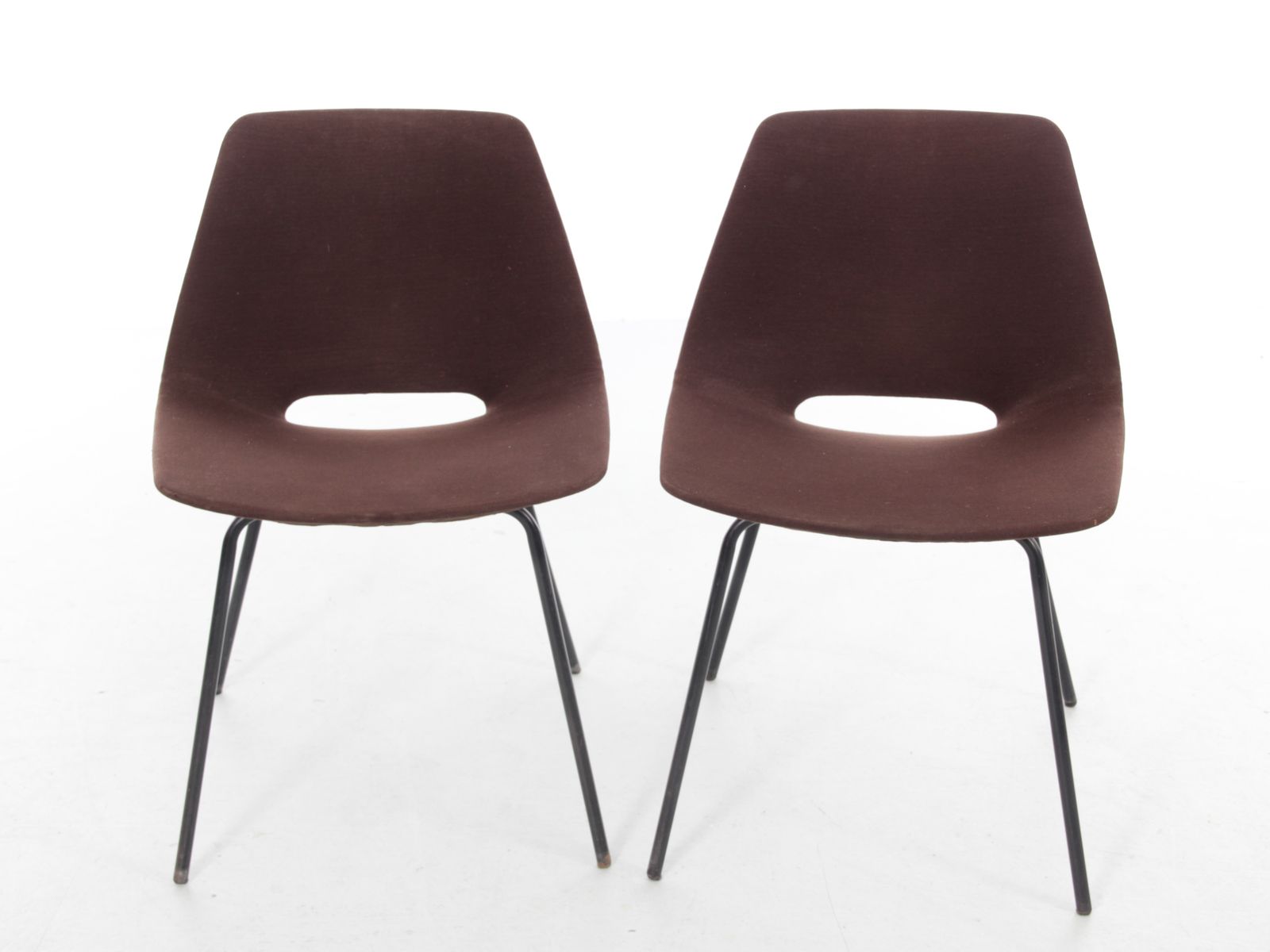 Mid Century Modern Pair Of “Tonneau” Chairs, 1965 Edition By Steiner, Designed By Pierre Guariche photo for sale