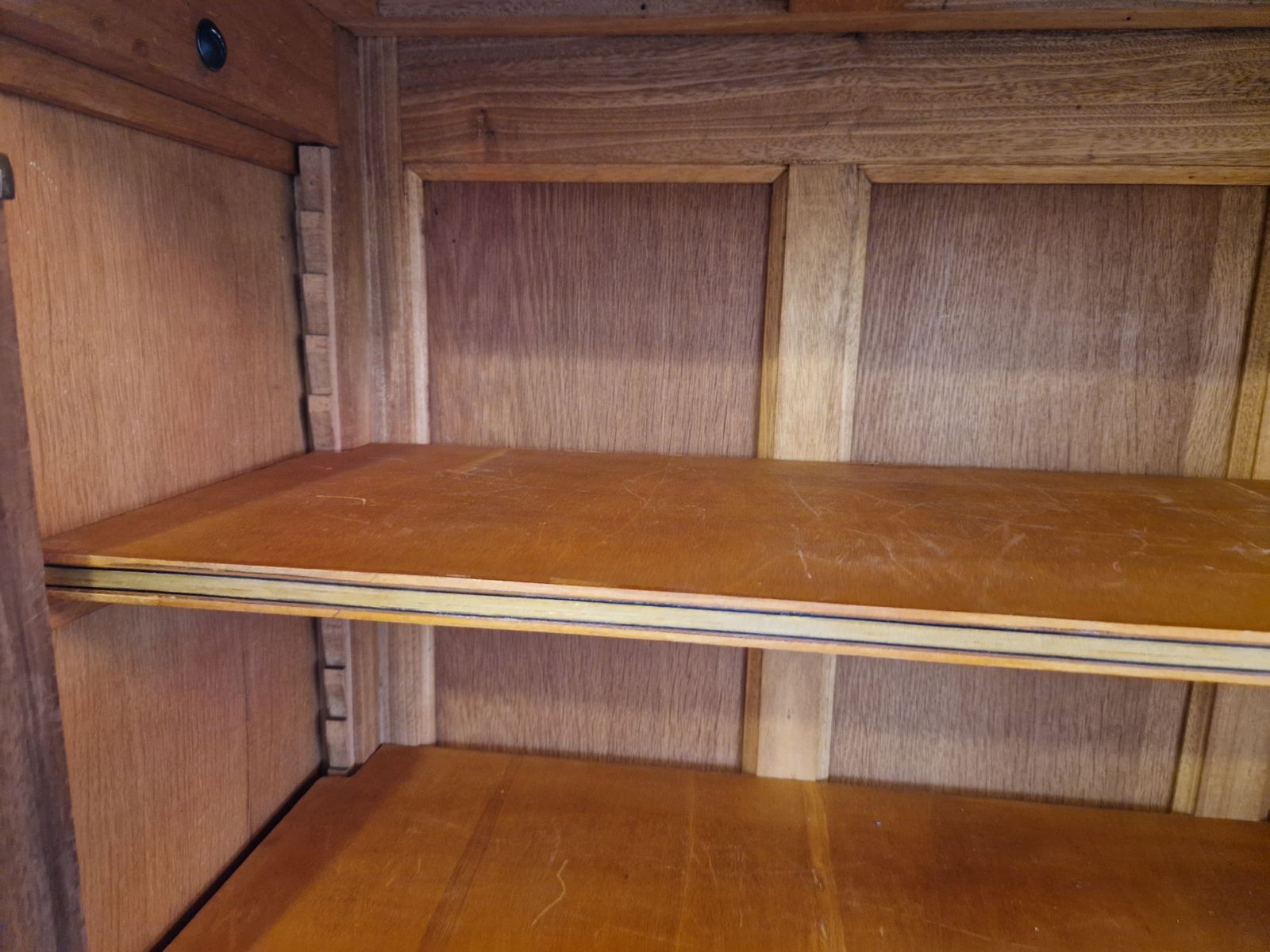Liberty Exceptional Cherrywood Display Cabinet W. Engravings, Inlays, Glass photo buy