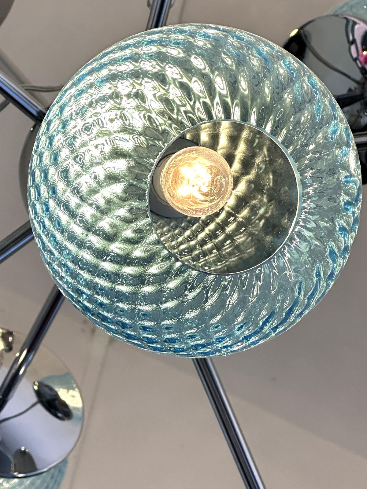 Contemporary Sputnik Light Blue "Ballotton" Murano Glass Chandelier photo buy
