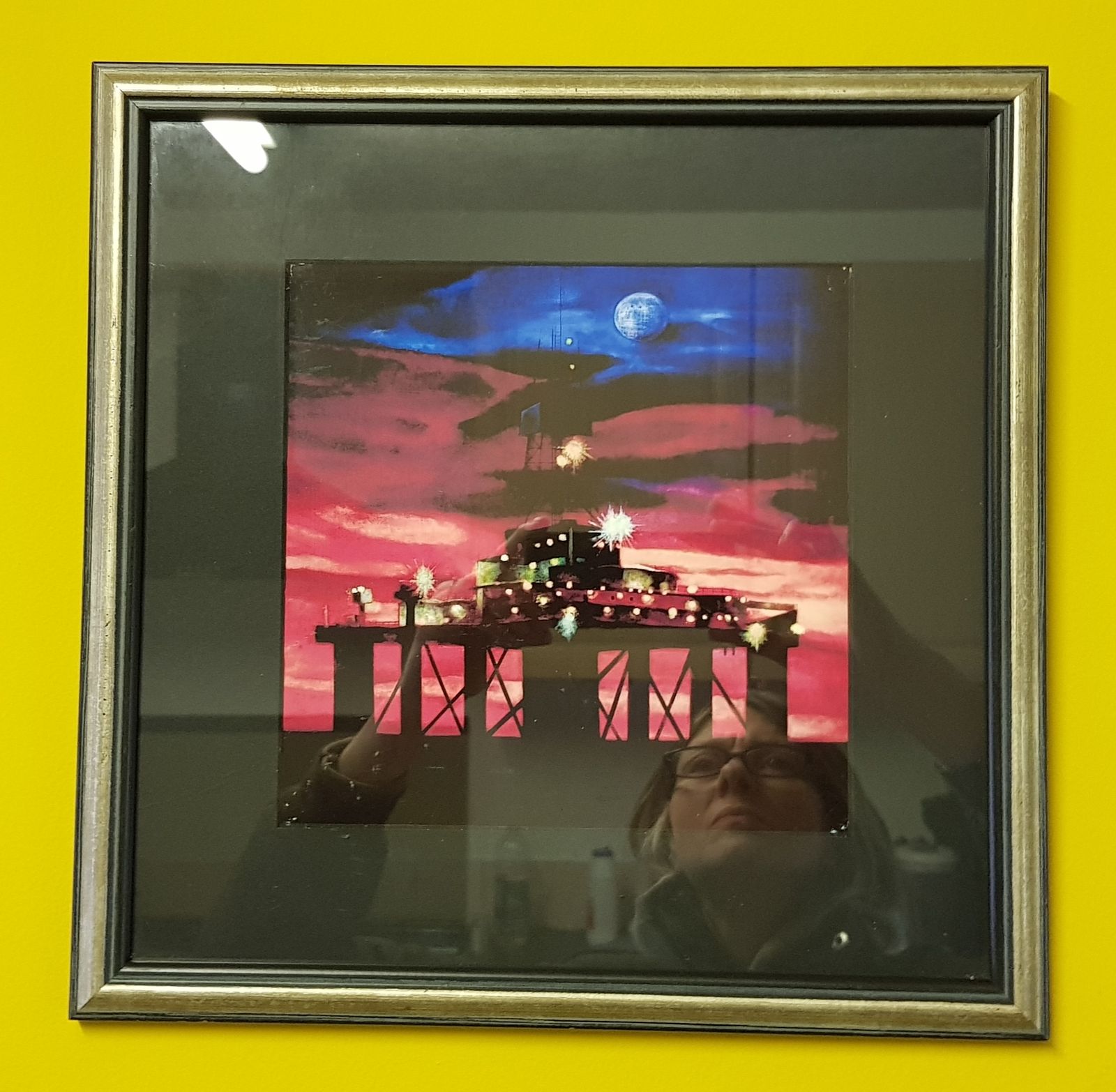 A Pair Of Anime Style Oil Rig Concept Water Paintings photo furniture
