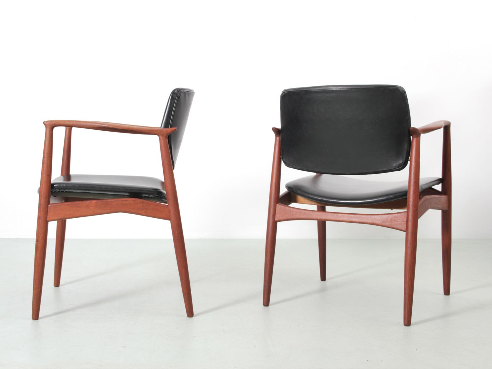 Mid Century Modern Danish Pair Of Armchair In Teak Model Captain 66 By Erik Buck photo vinterior