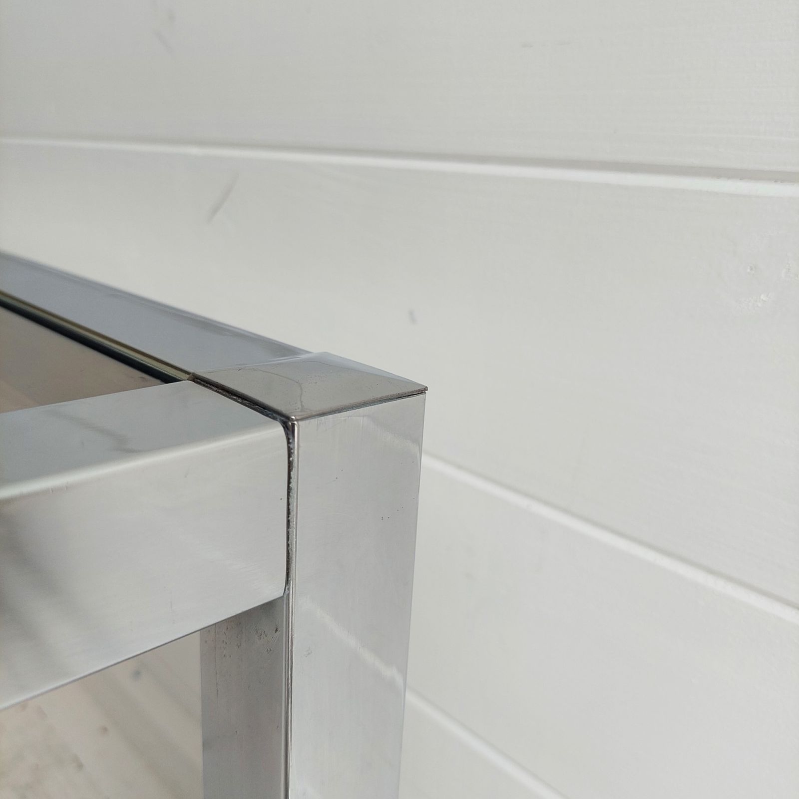 photo for sale Mid Century Bauhaus Chrome And Smoked Glass Coffee Table, 1970s