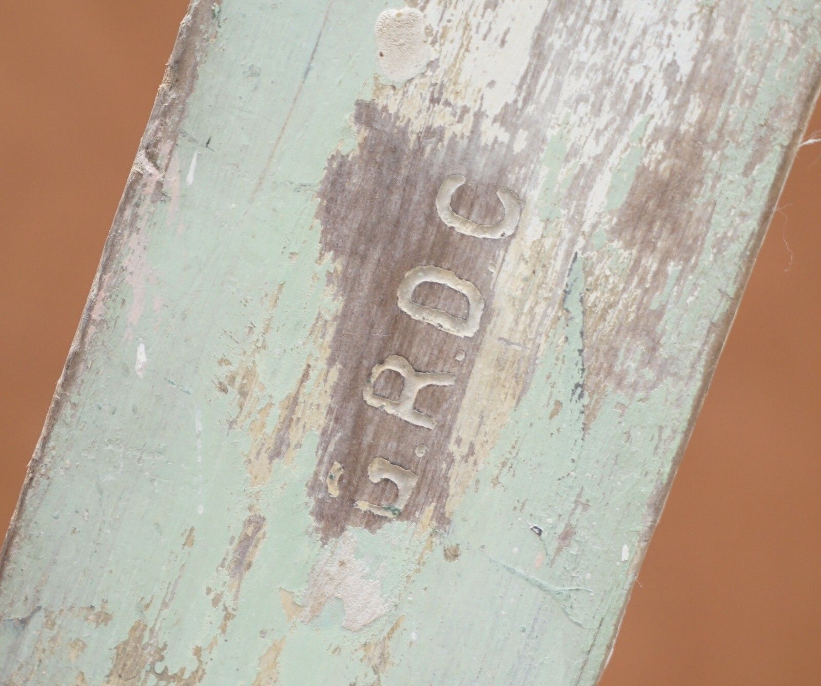 Grdc Stamped Pitch Pine Circa 1920's Original Aqua Green Paint Decorators Ladder photo furniture