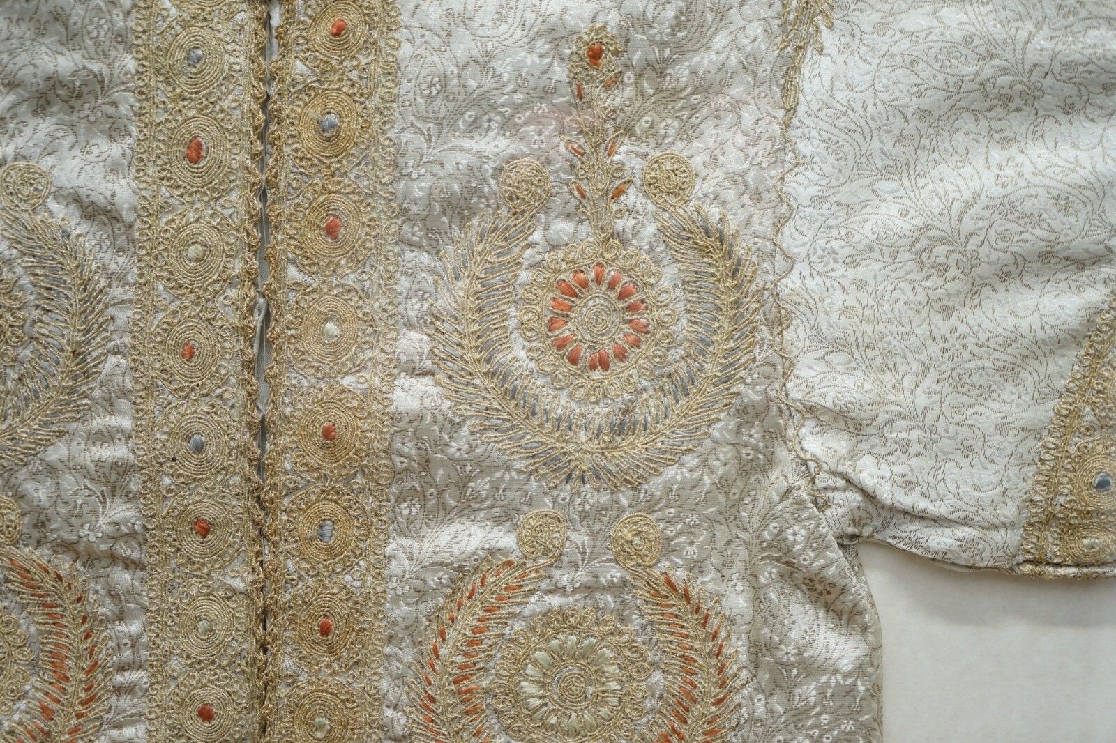 photo for sale 19th Century Chinese Silk Embroidered Ceremonial Jacket In Display Picture Frame