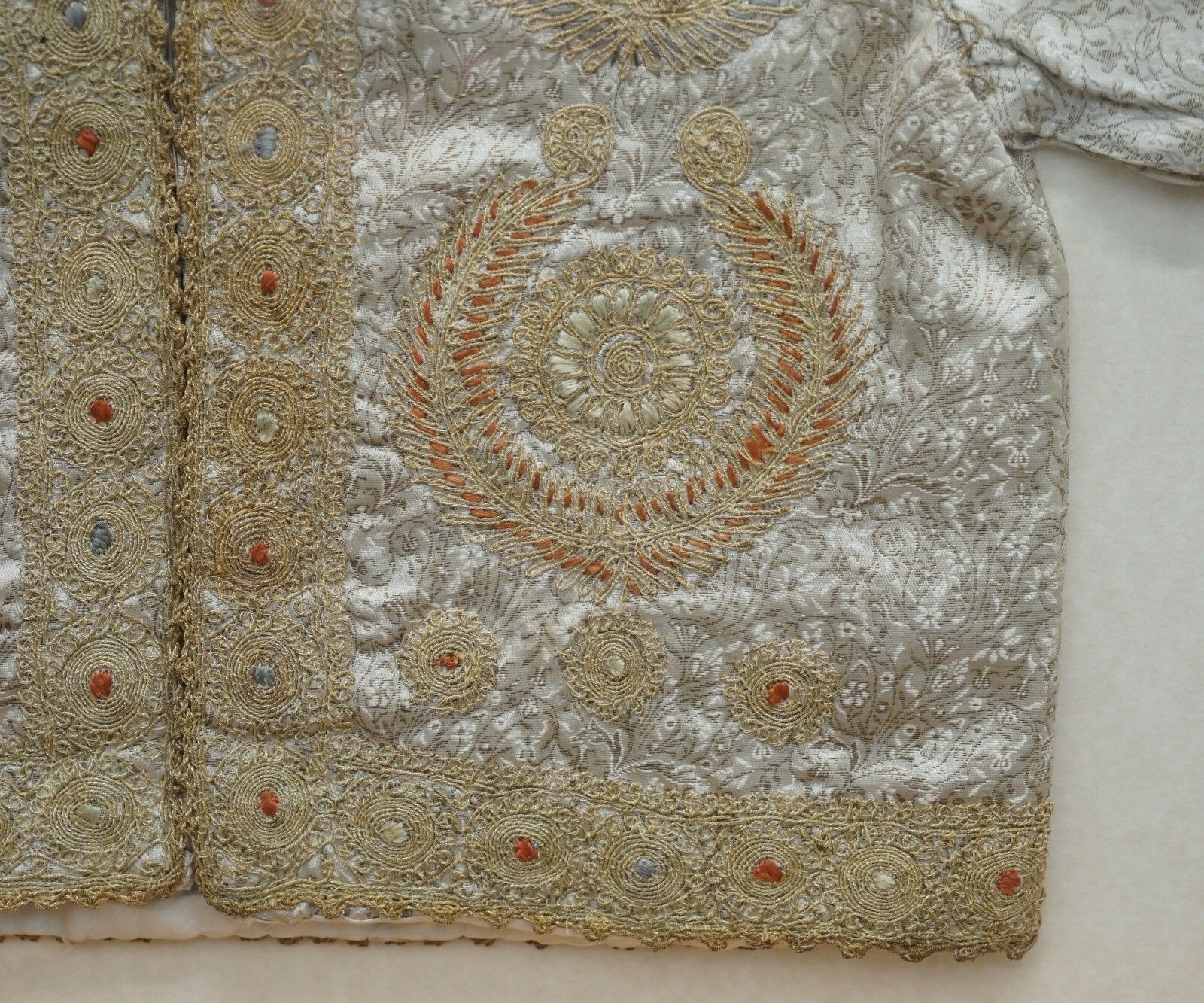 Home Decor 19th Century Chinese Silk Embroidered Ceremonial Jacket In Display Picture Frame photo