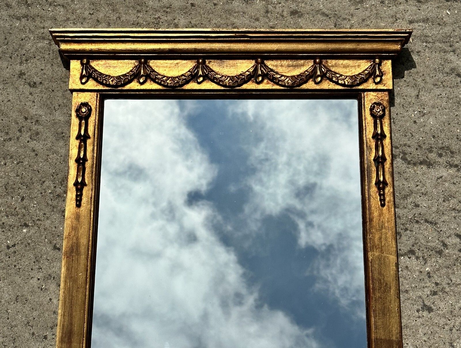 Vintage Circa 1950's Gilt Framed Wall Mirror Stamped Made In Italy To The Rear photo furniture