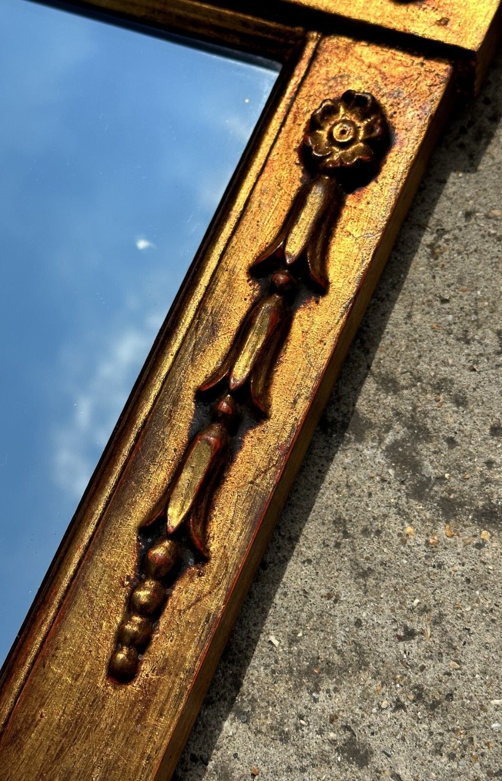 Vintage Circa 1950's Gilt Framed Wall Mirror Stamped Made In Italy To The Rear photo buy