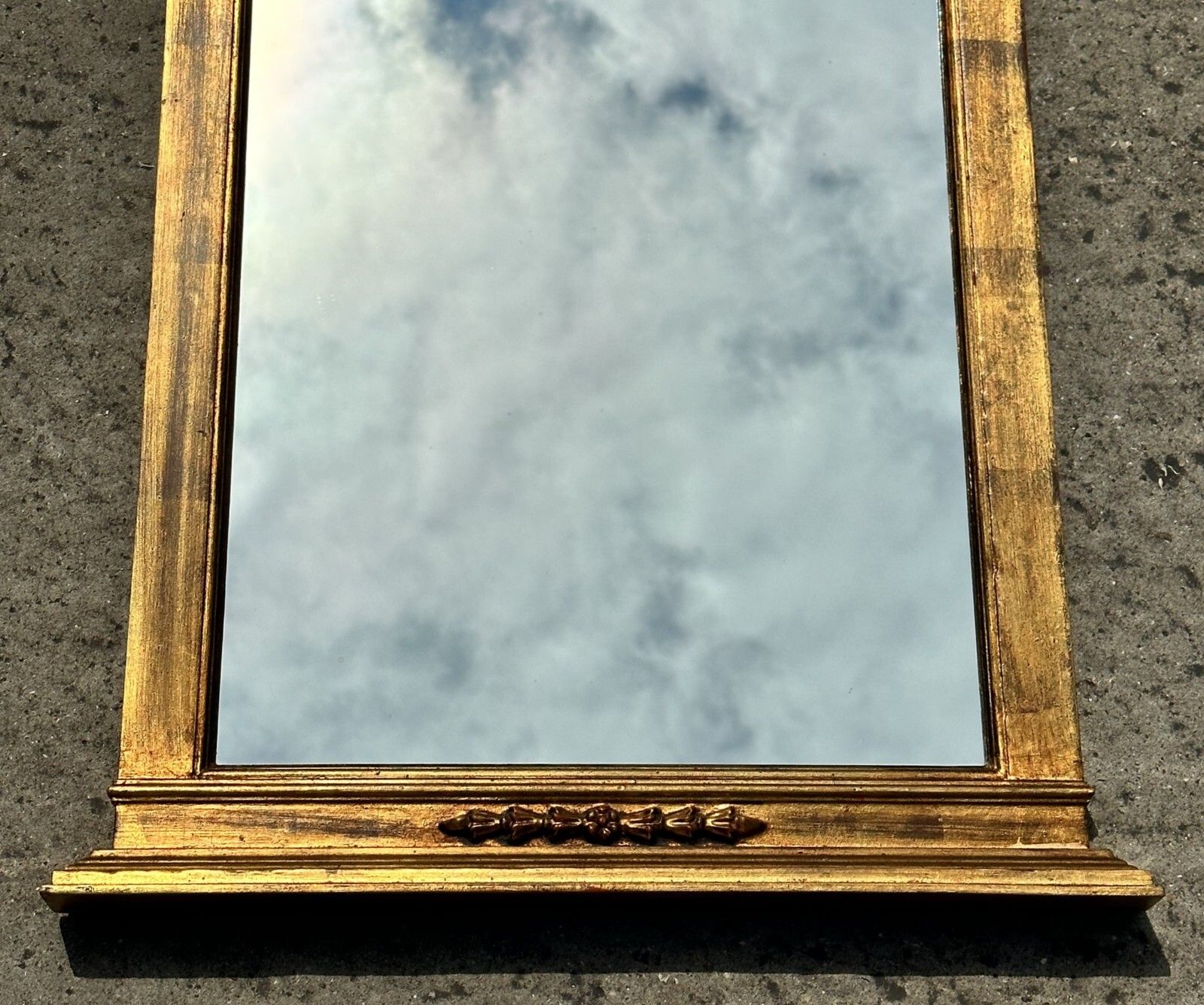 Vintage Circa 1950's Gilt Framed Wall Mirror Stamped Made In Italy To The Rear photo vintage