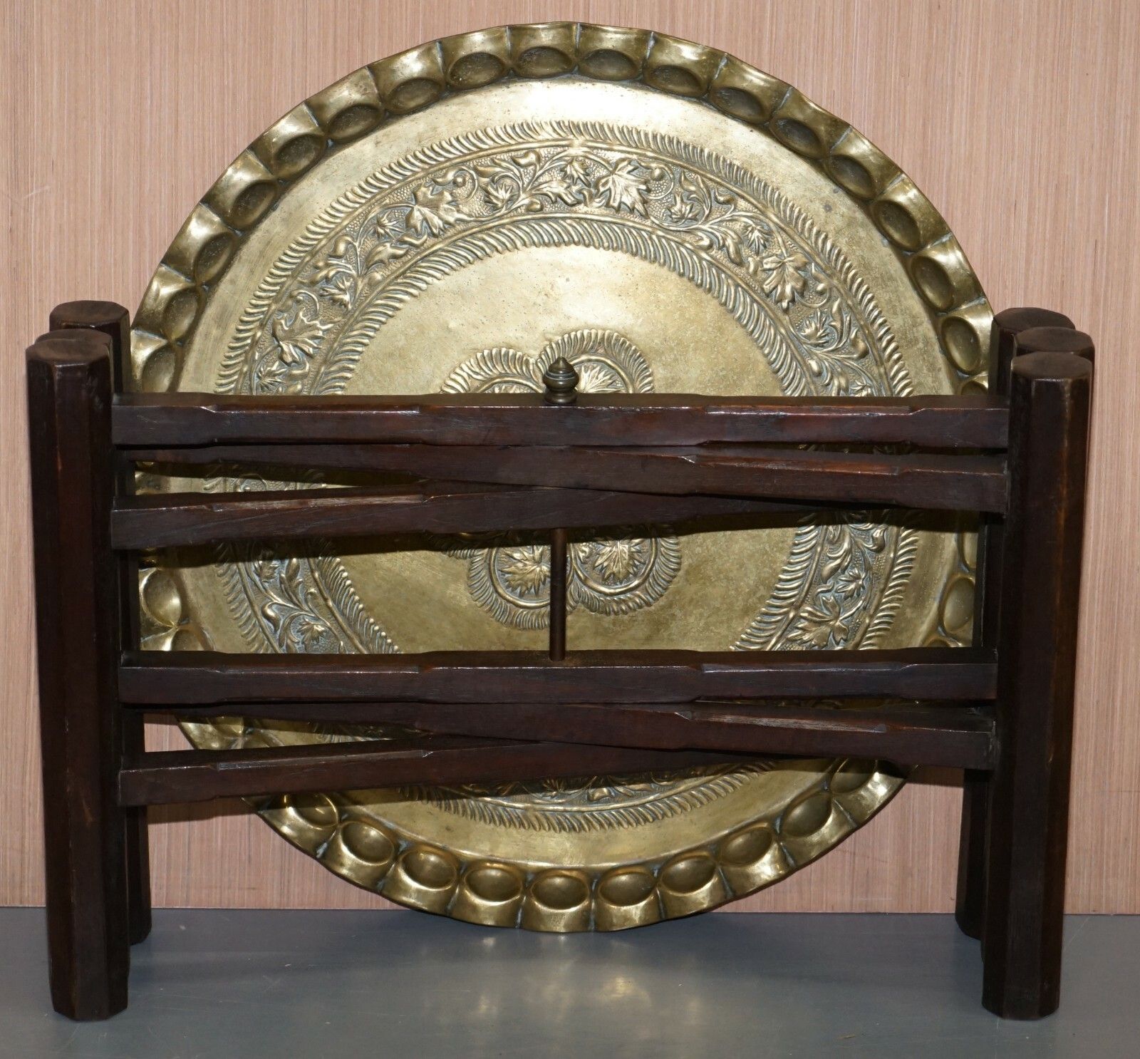 photo furniture Very Rare Circa 1920 1940 Persian Moroccan Brass Topped Folding Occasional Table