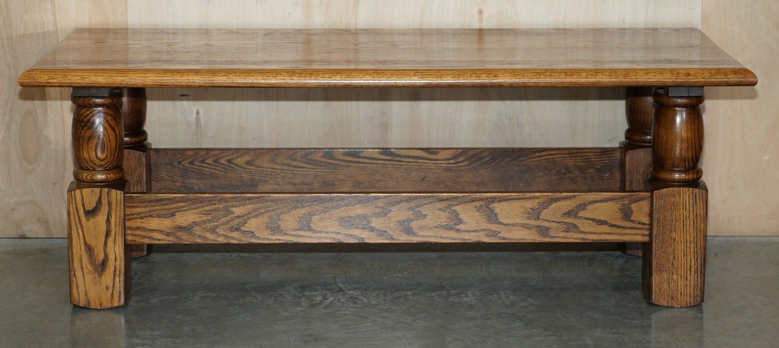 750.0 Vintage English Oak Coffee Table Made In The Style Of Edwardian Refectory Tables photo