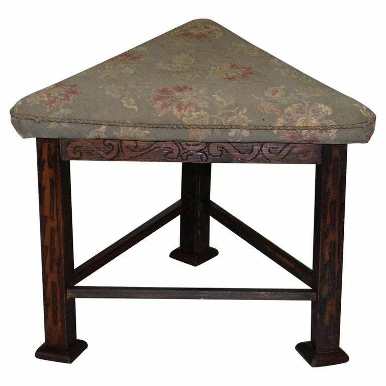 Rare Circa 1860 Victorian Triangle Hunting Stool From Buckeburg Castle Germany