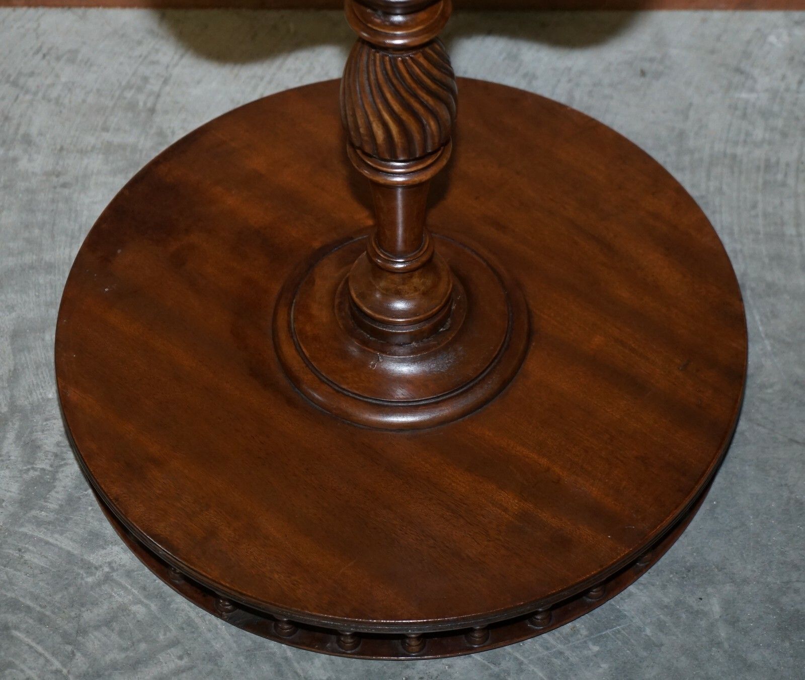 Furniture Flamed Mahogany Gallery Rail Side Table With Claw & Ball Feet Regency Style photo