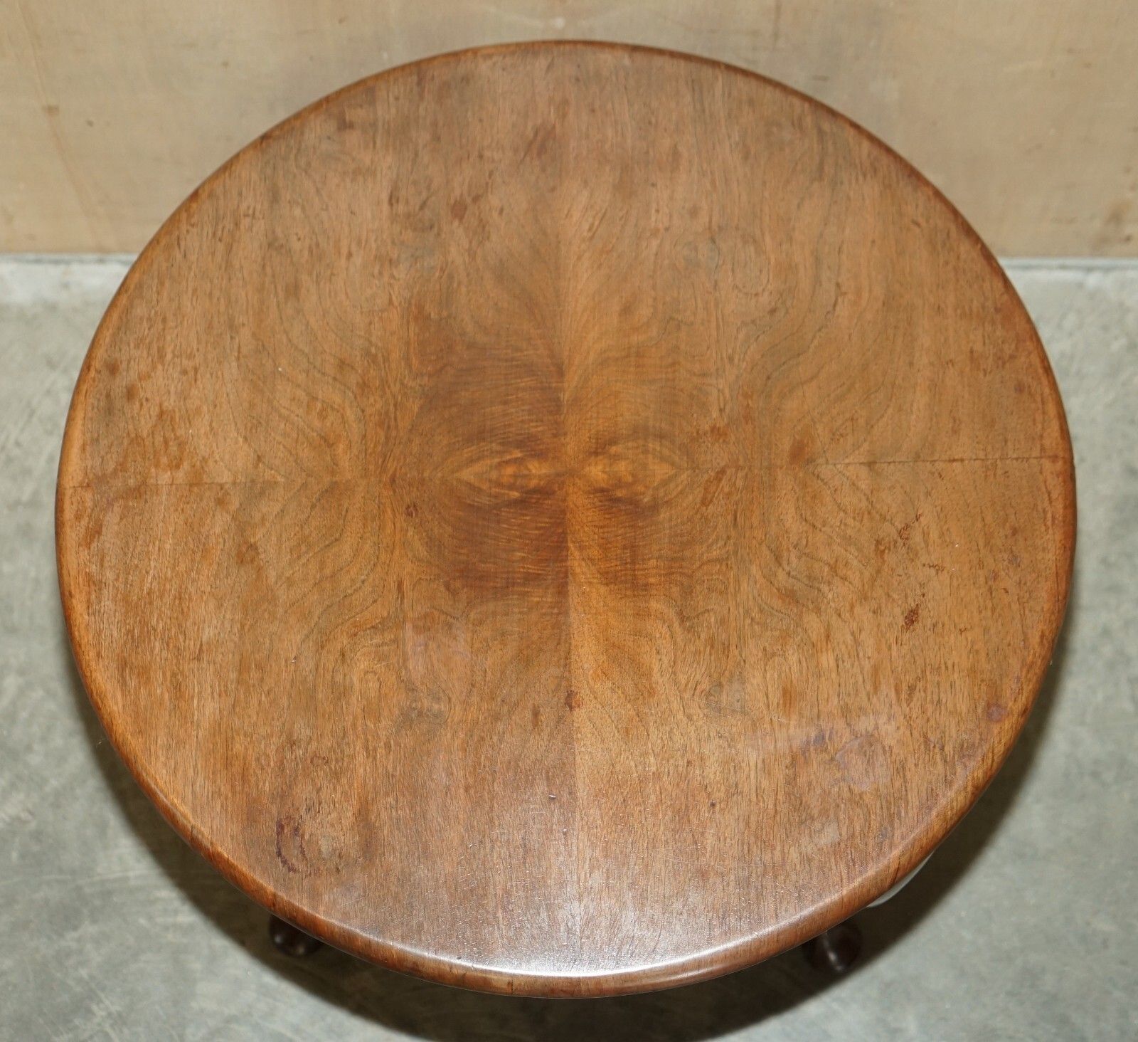 Small Vintage English Oak Coffee Table With Nice Cabriole Legs Lovely Patina photo buy
