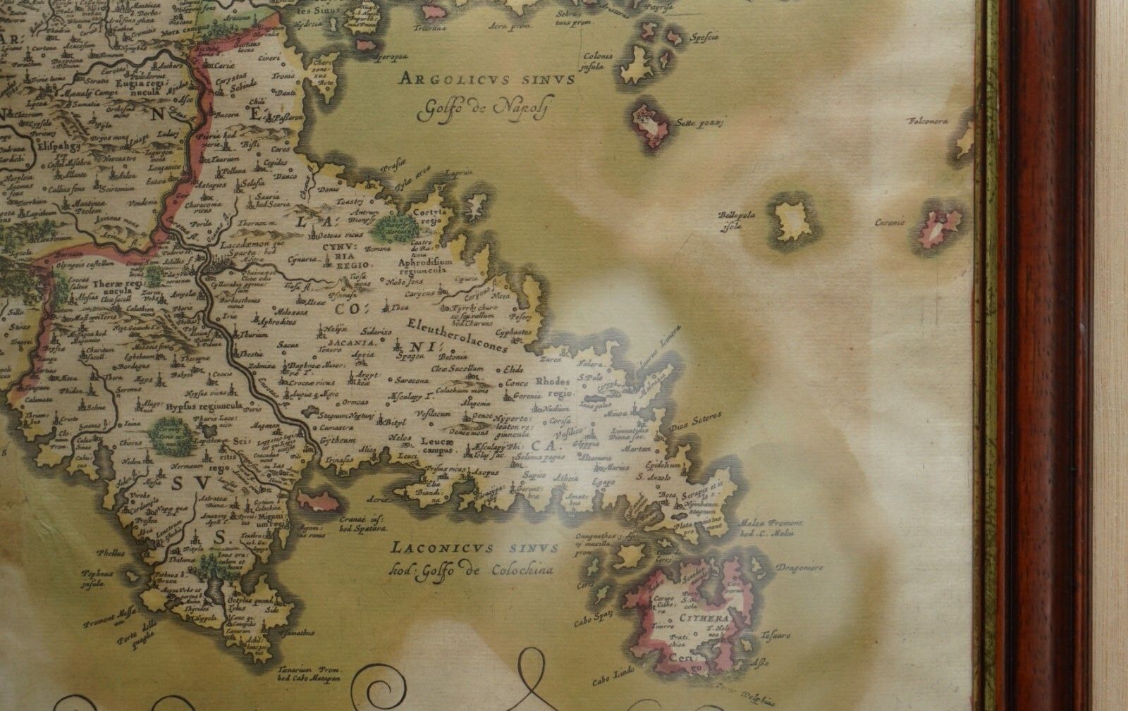 Greece 1660 Jan Jansson Watercolour Map Peloponesus Sive Morea I Laurenbergio photo Art