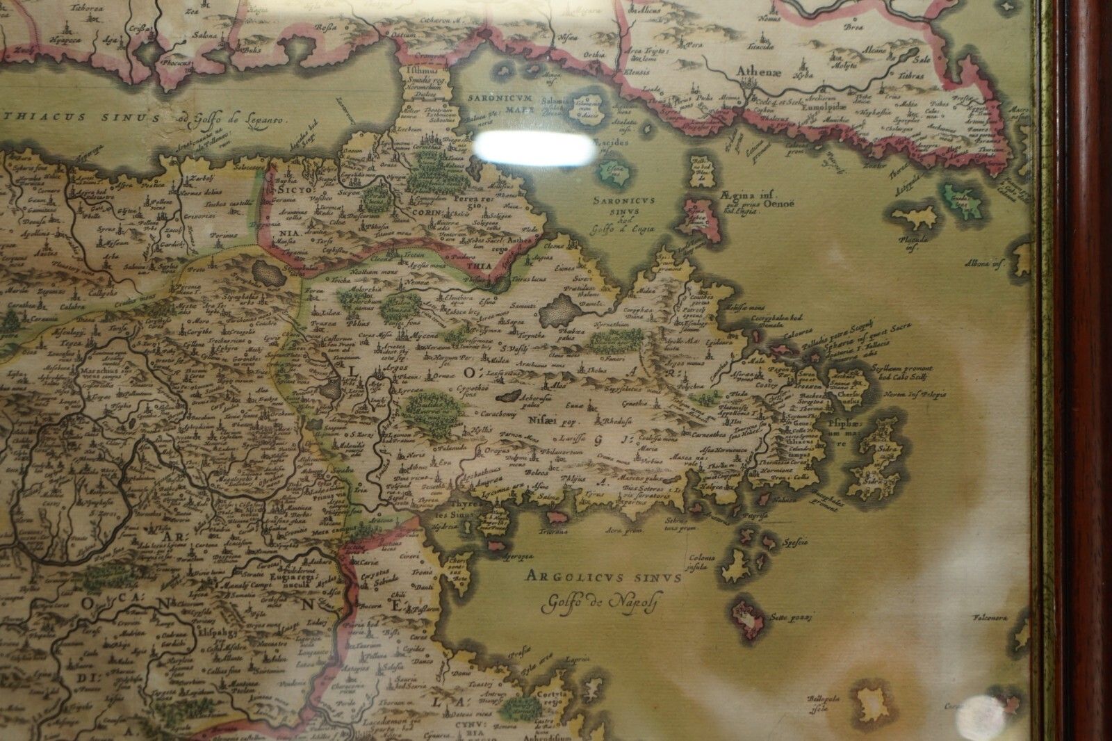 Greece 1660 Jan Jansson Watercolour Map Peloponesus Sive Morea I Laurenbergio photo vintage