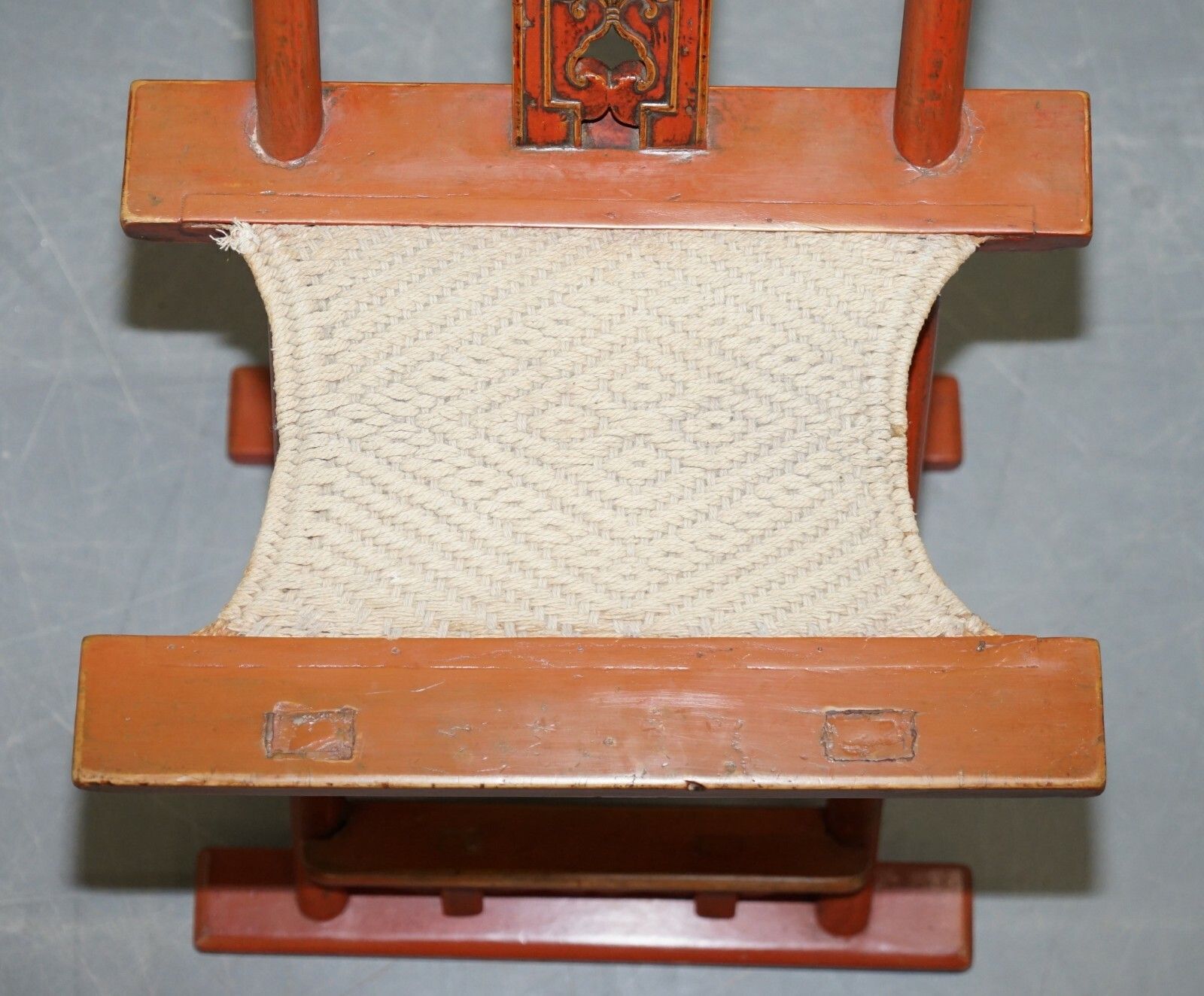 Antique Chinese Circa 1900  1920 Export Folding Occasional Chair Nice Carvings photo buy